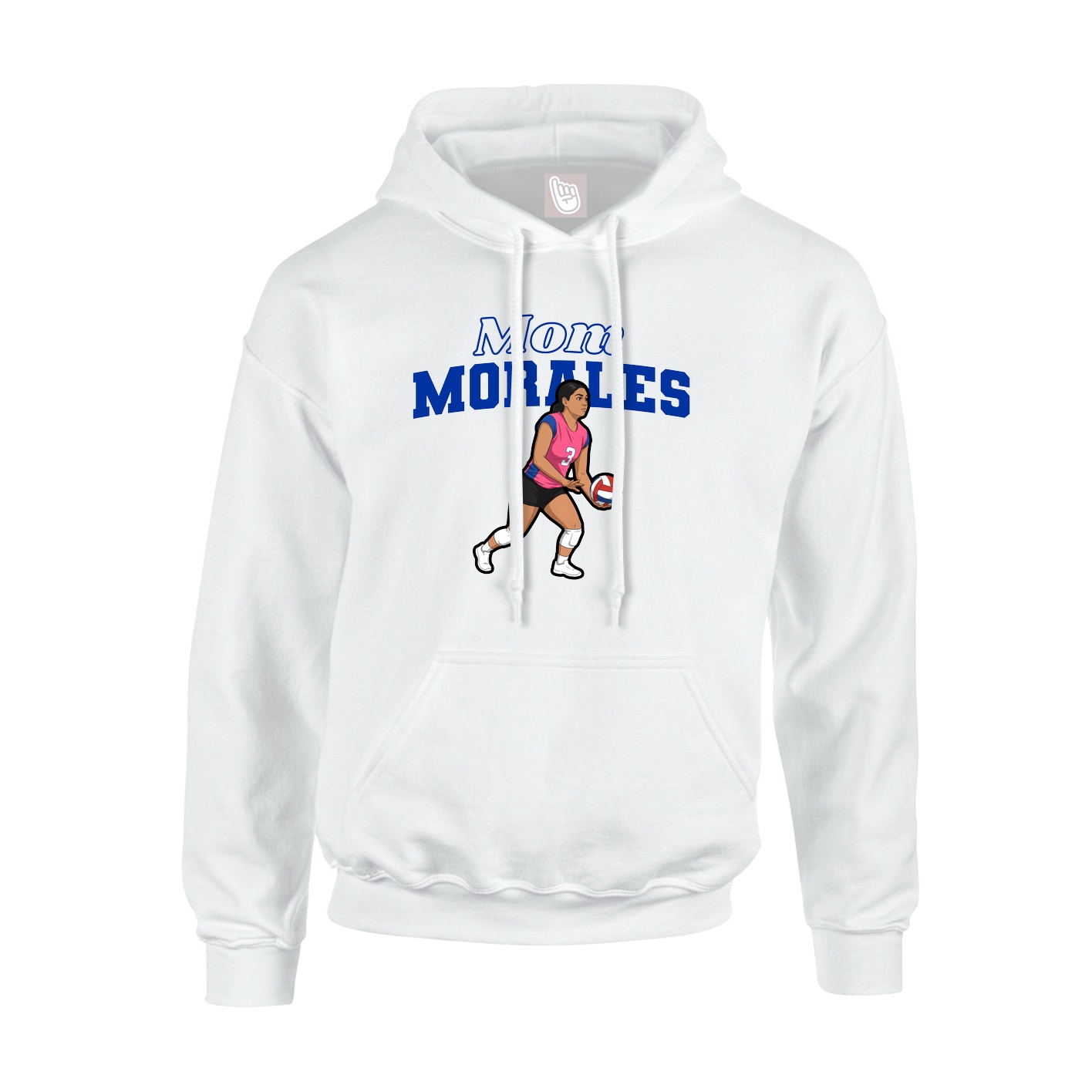 Youth Hoodie — Mothers Day Block in White