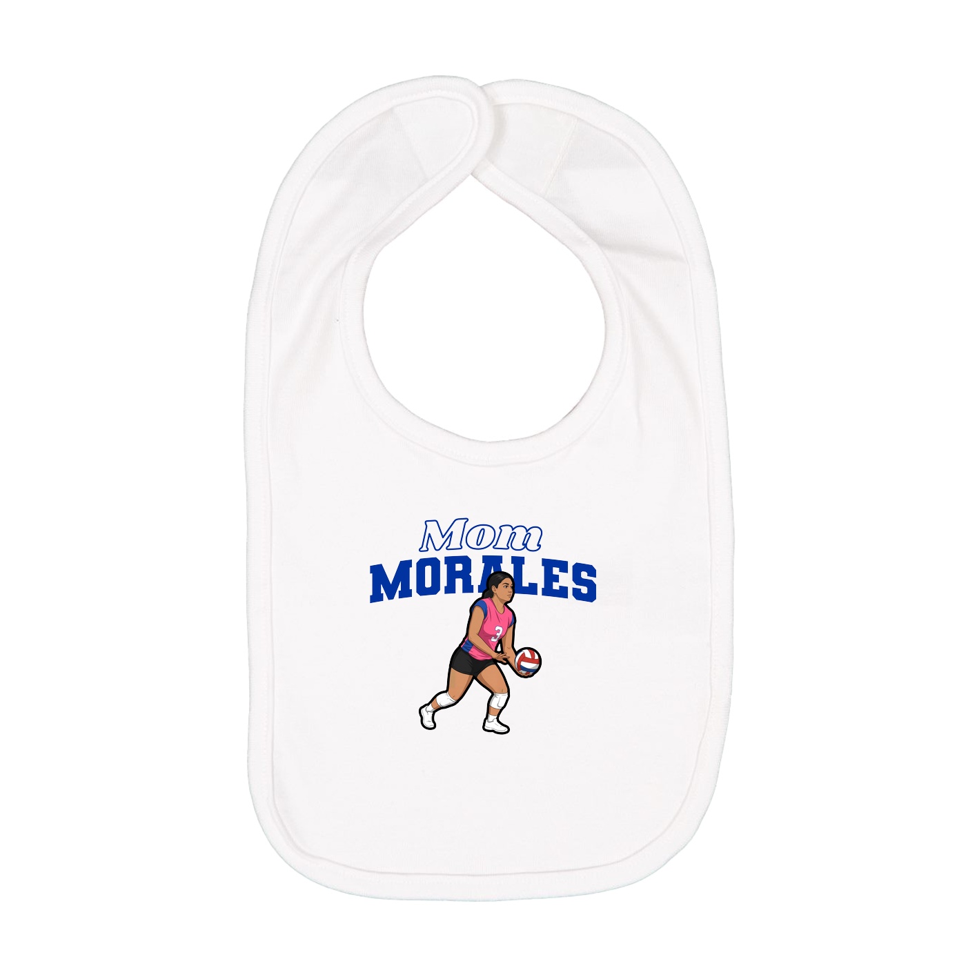 Infant Bib — Mothers Day Block in White