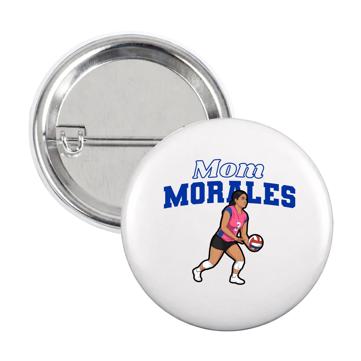 Game Day Button — Mothers Day Block in White