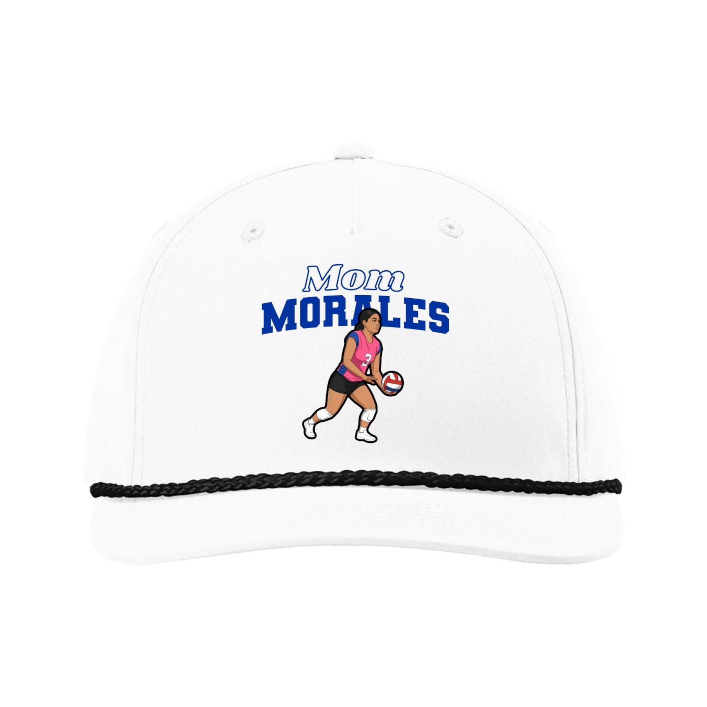 Five-Panel Classic Rope Cap — Mothers Day Block in White