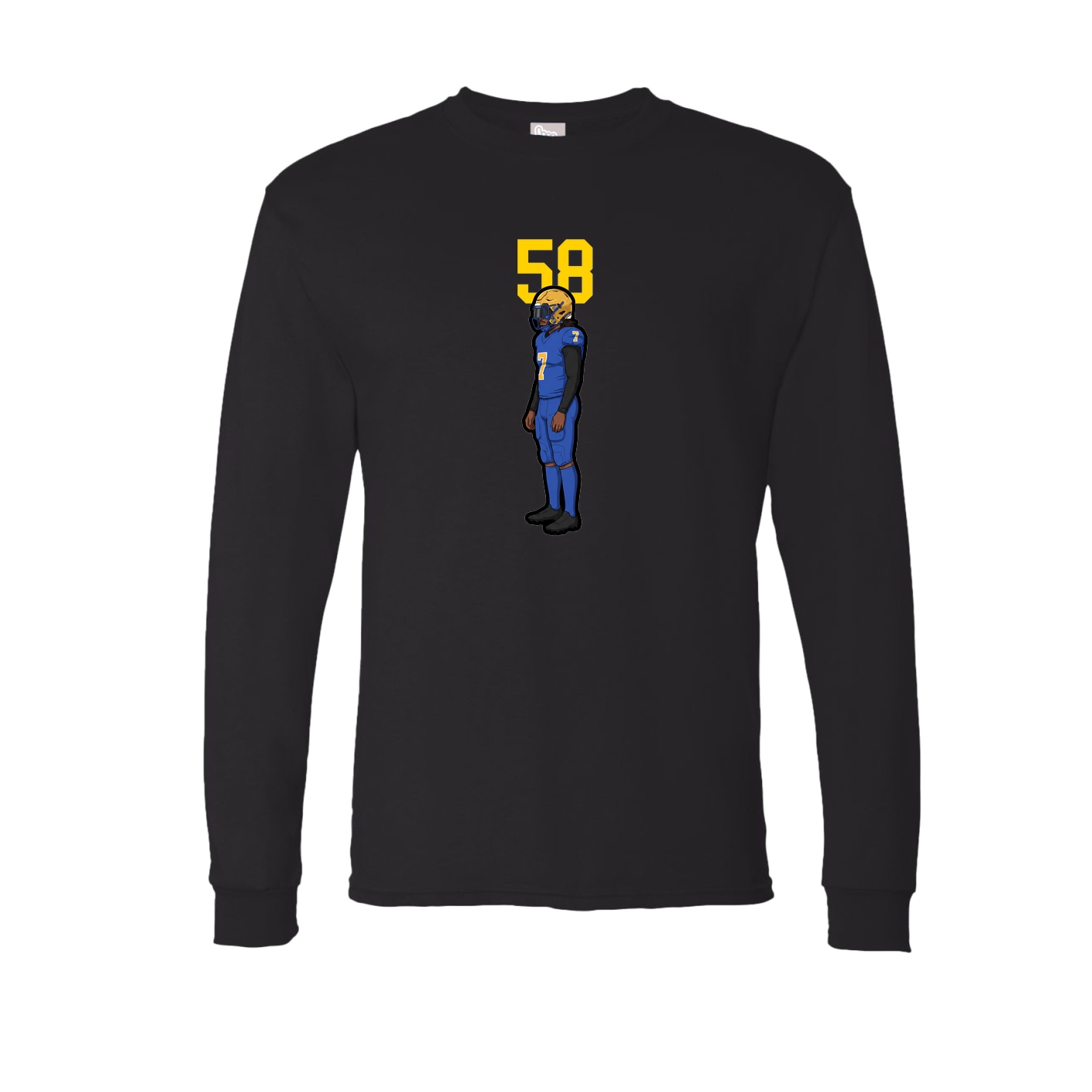 Long Sleeve Tee — Number Top in Black