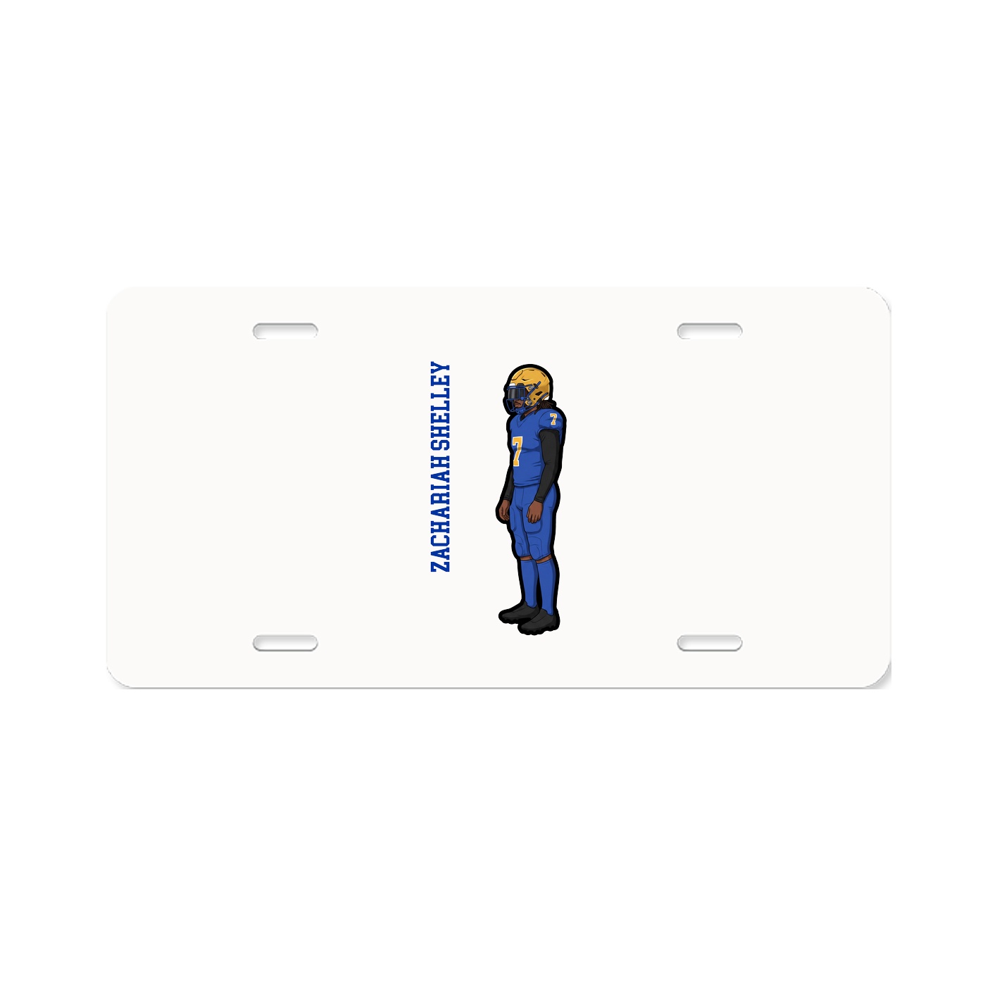 License Plate — Name Vertical in Classic