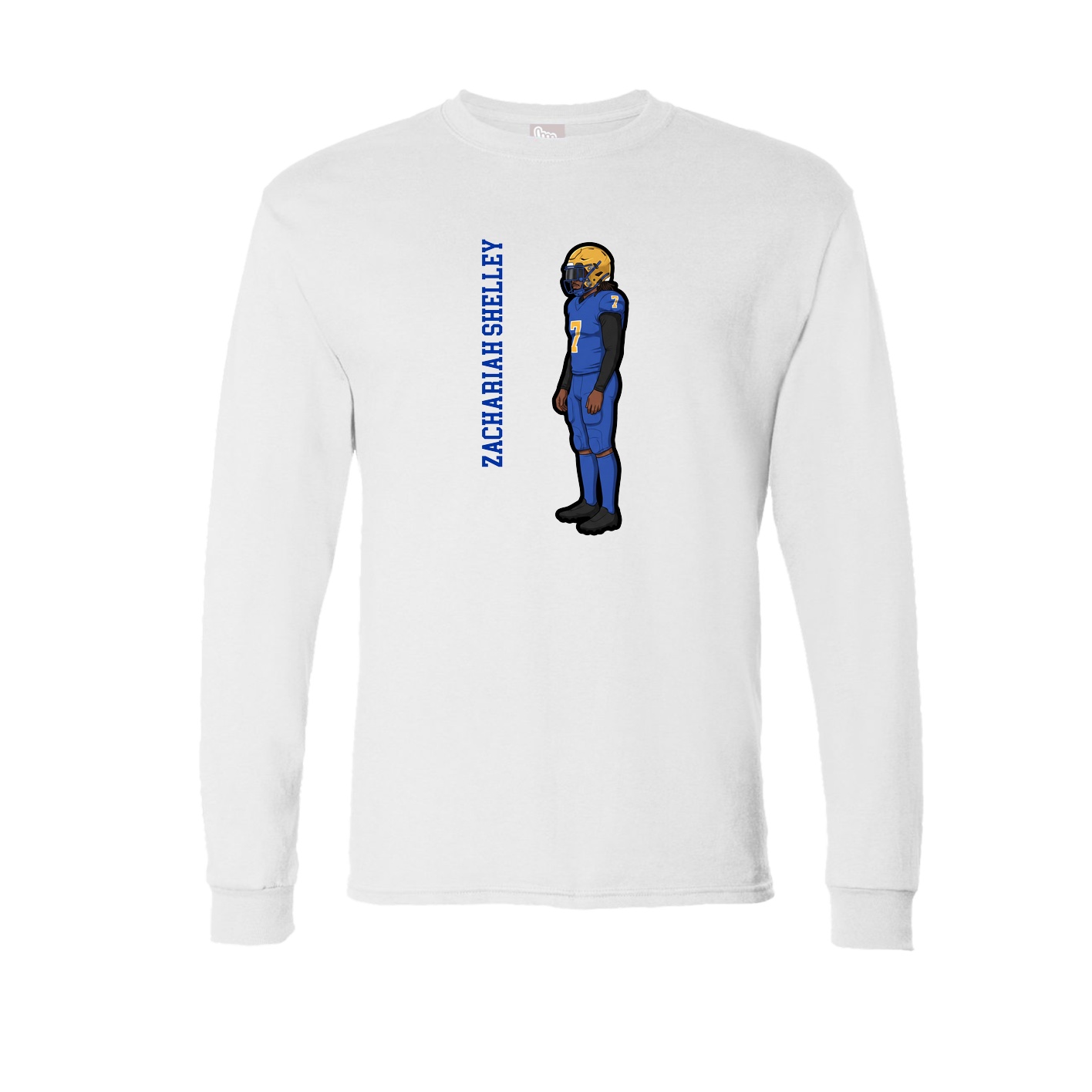 Long Sleeve Tee — Name Vertical in White