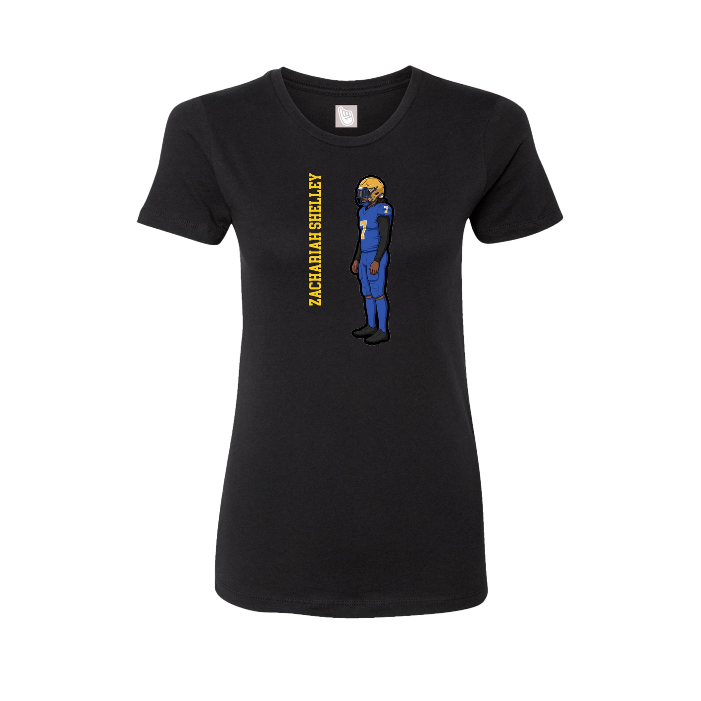 Fitted Women's Tee — Name Vertical in Black