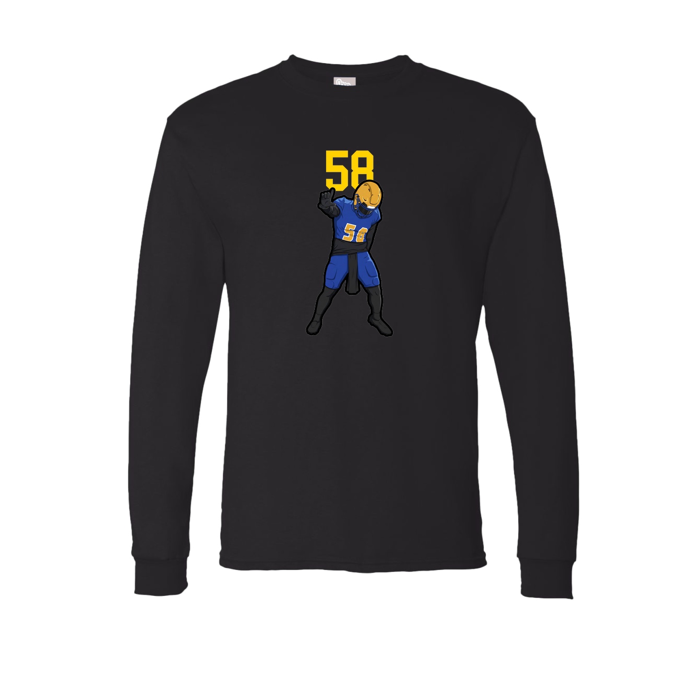 Long Sleeve Tee — Number Top in Black