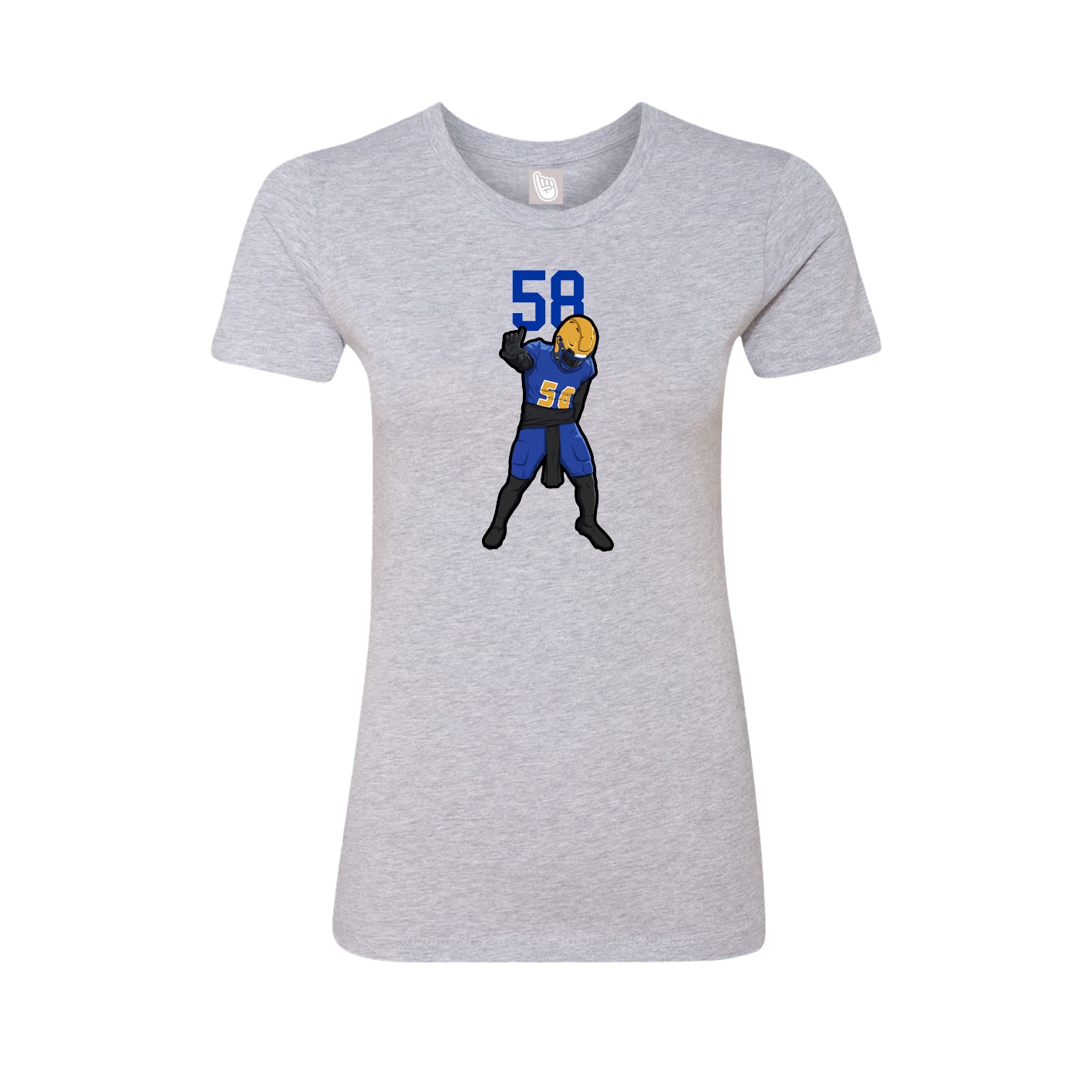 Fitted Women's Tee — Number Top in Grey