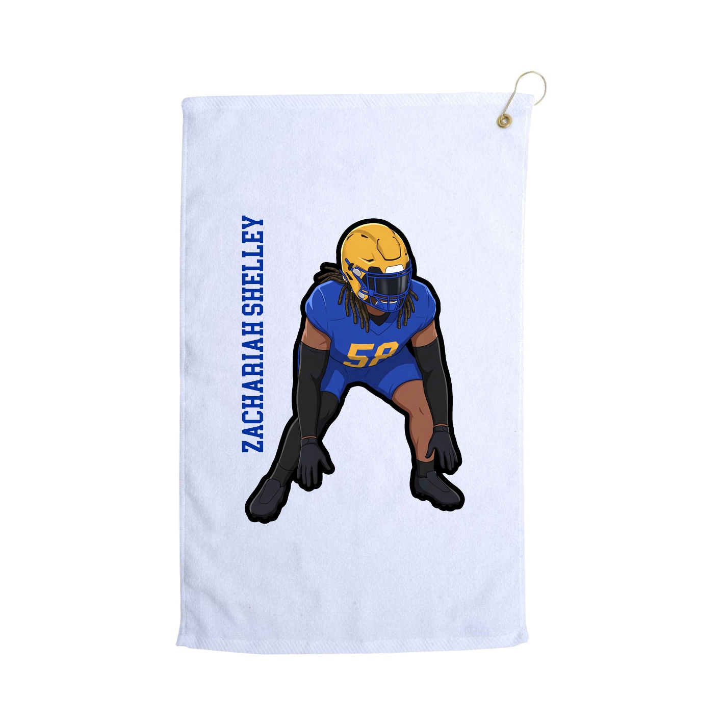 Golf Towel — Name Vertical in White