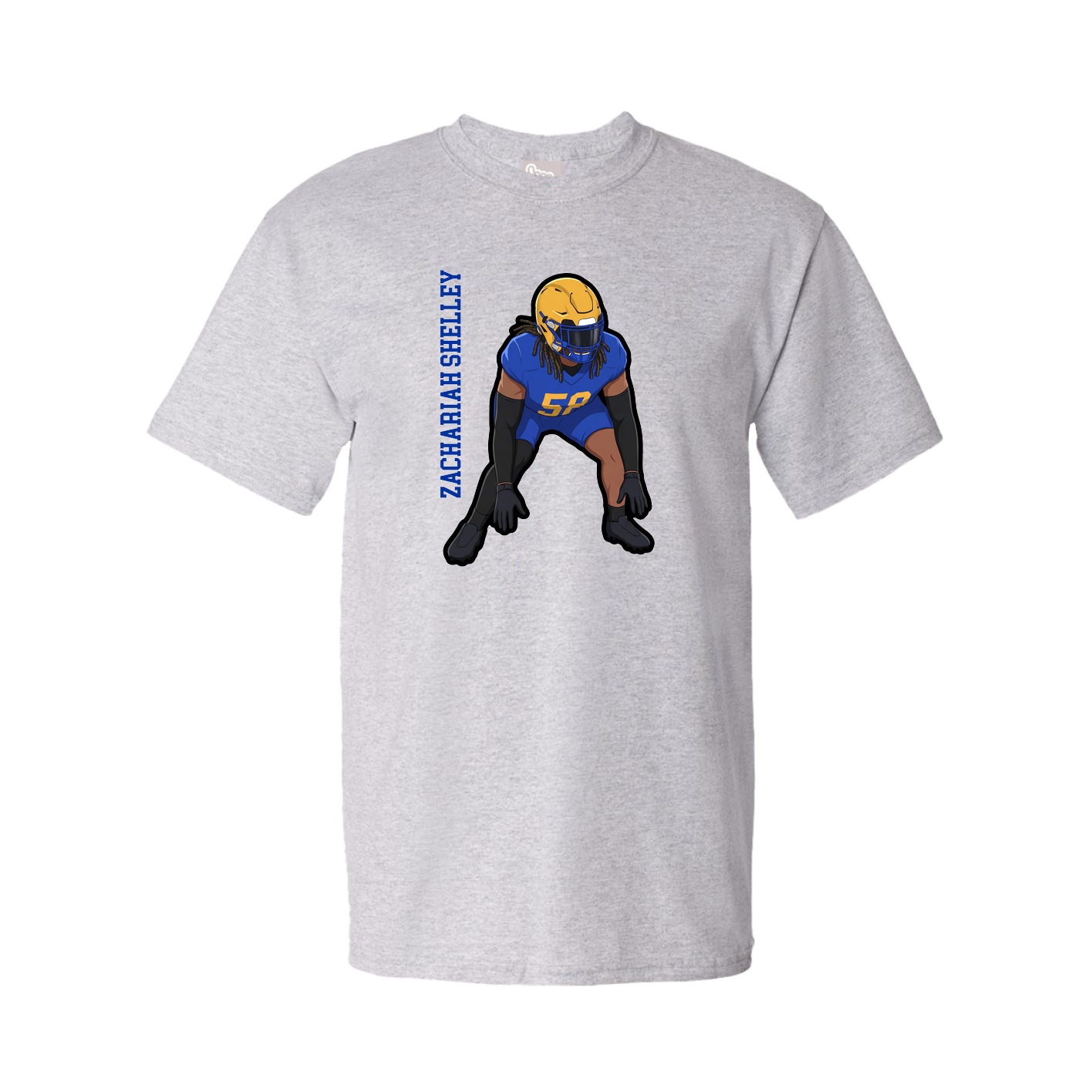 Tee — Name Vertical in Grey