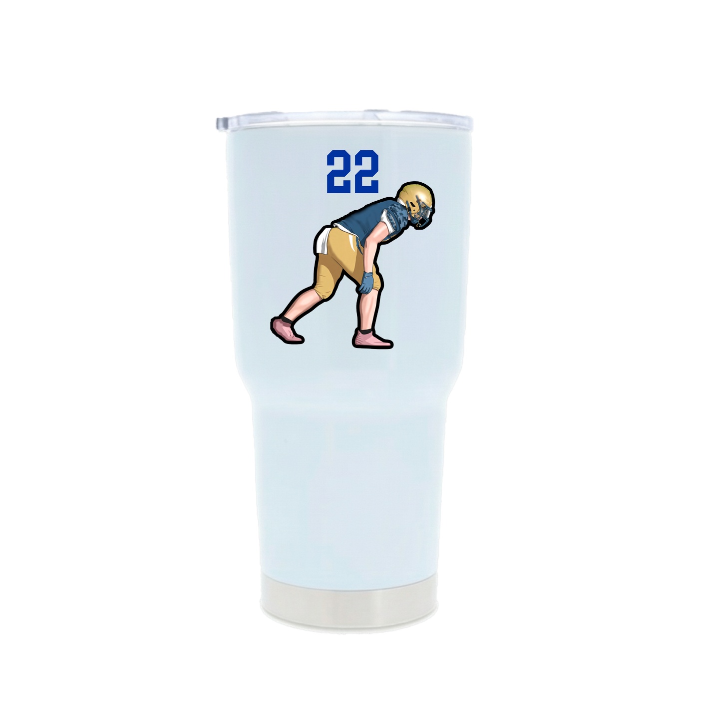 30oz Stainless Steel Tumbler — Number Top in White