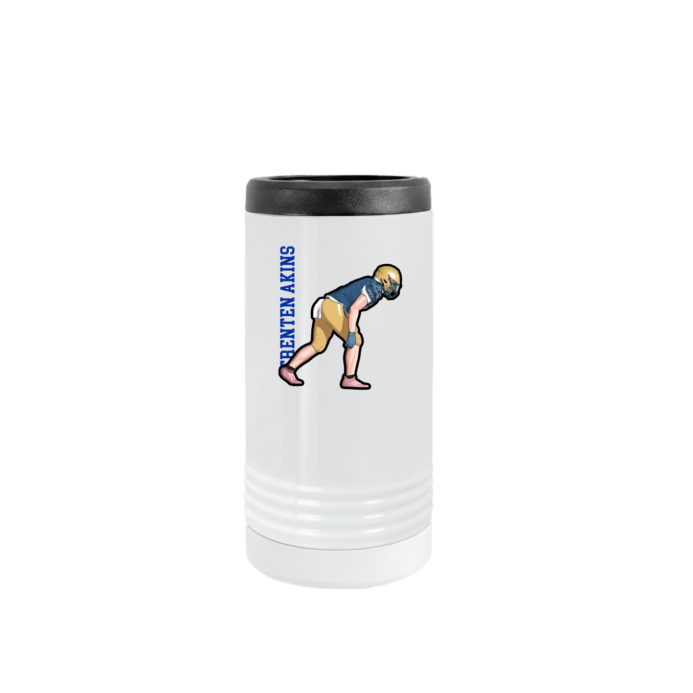 Slim Beverage Holder — Name Vertical in White