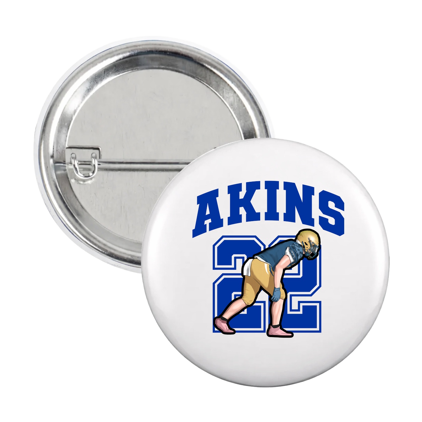 Game Day Button — Number in White