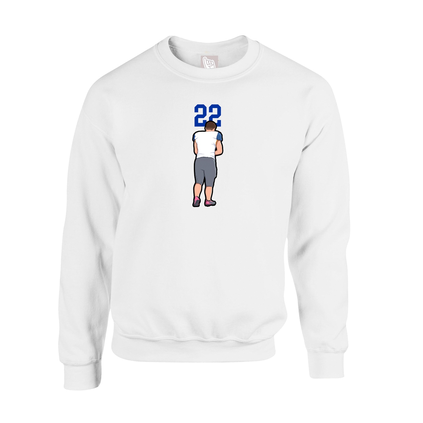 Fleece Crew — Number Top in White