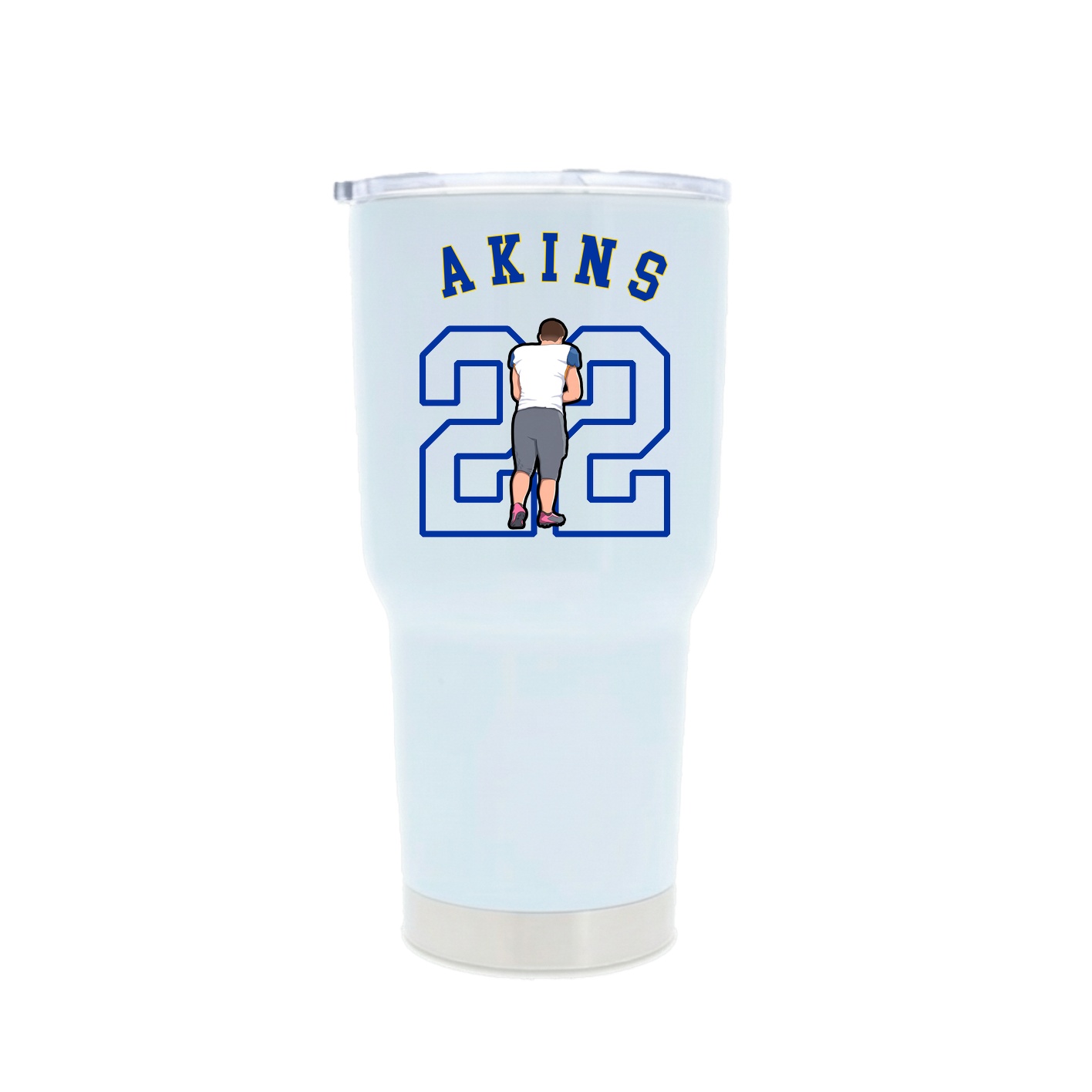 30oz Stainless Steel Tumbler — Shirsey Arch in White