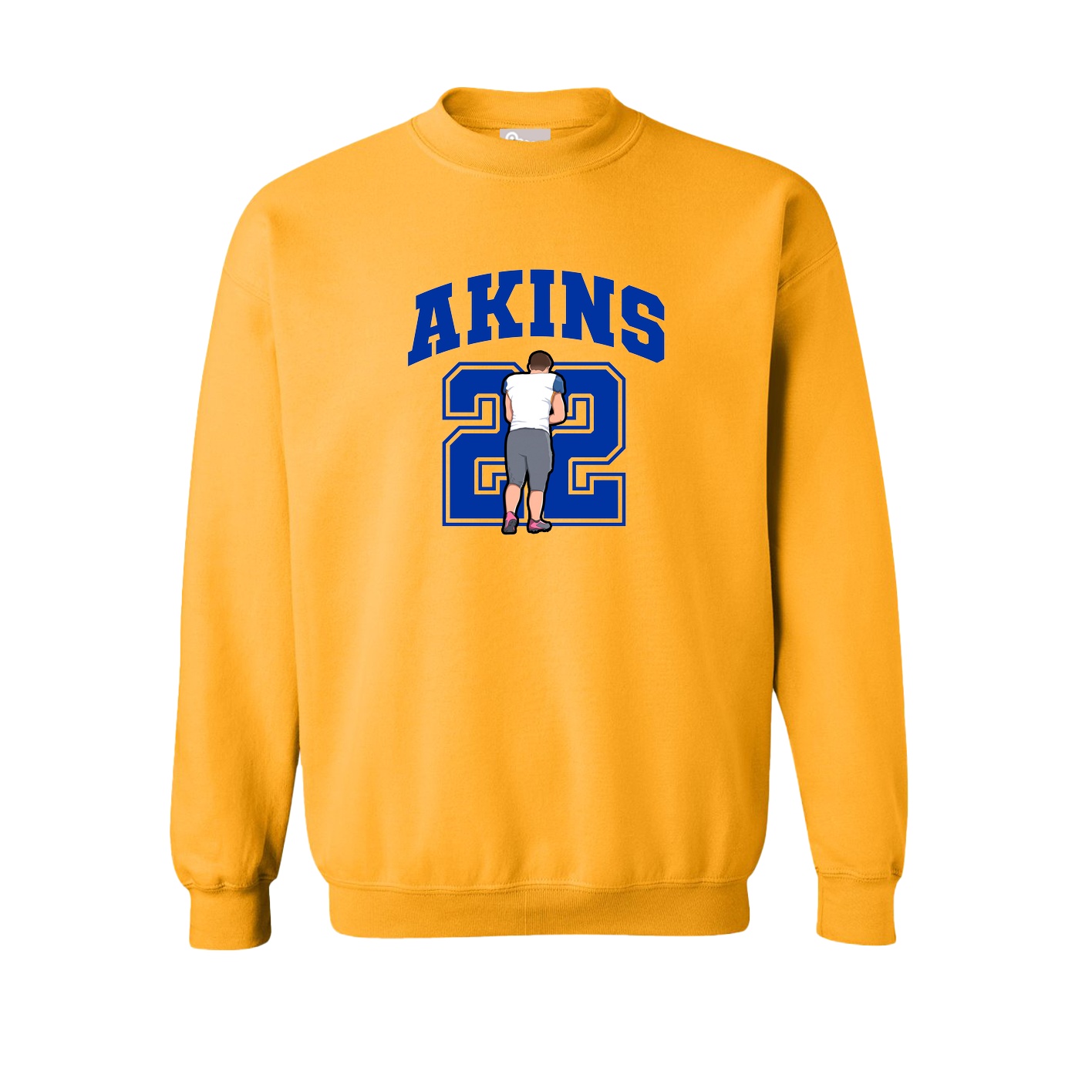Fleece Crew — Number in Gold