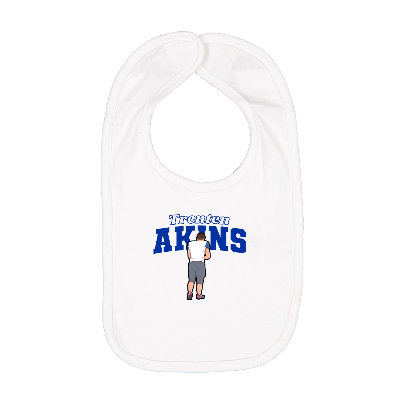 Infant Bib — Name Arch in White