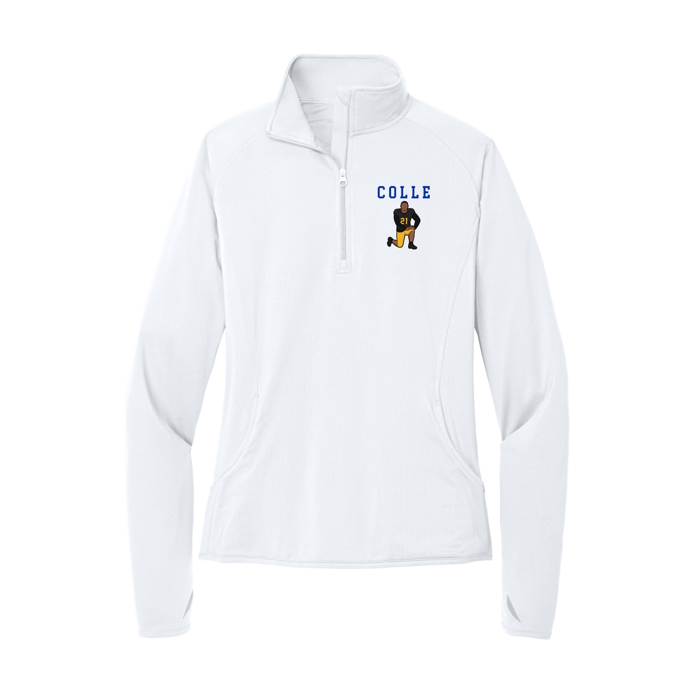 Women's Q-Zip Pullover — Shirsey in White