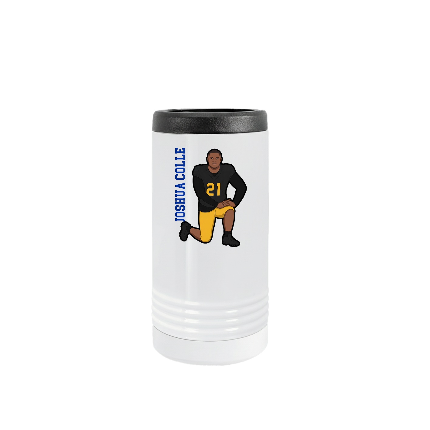 Slim Beverage Holder — Name Vertical in White
