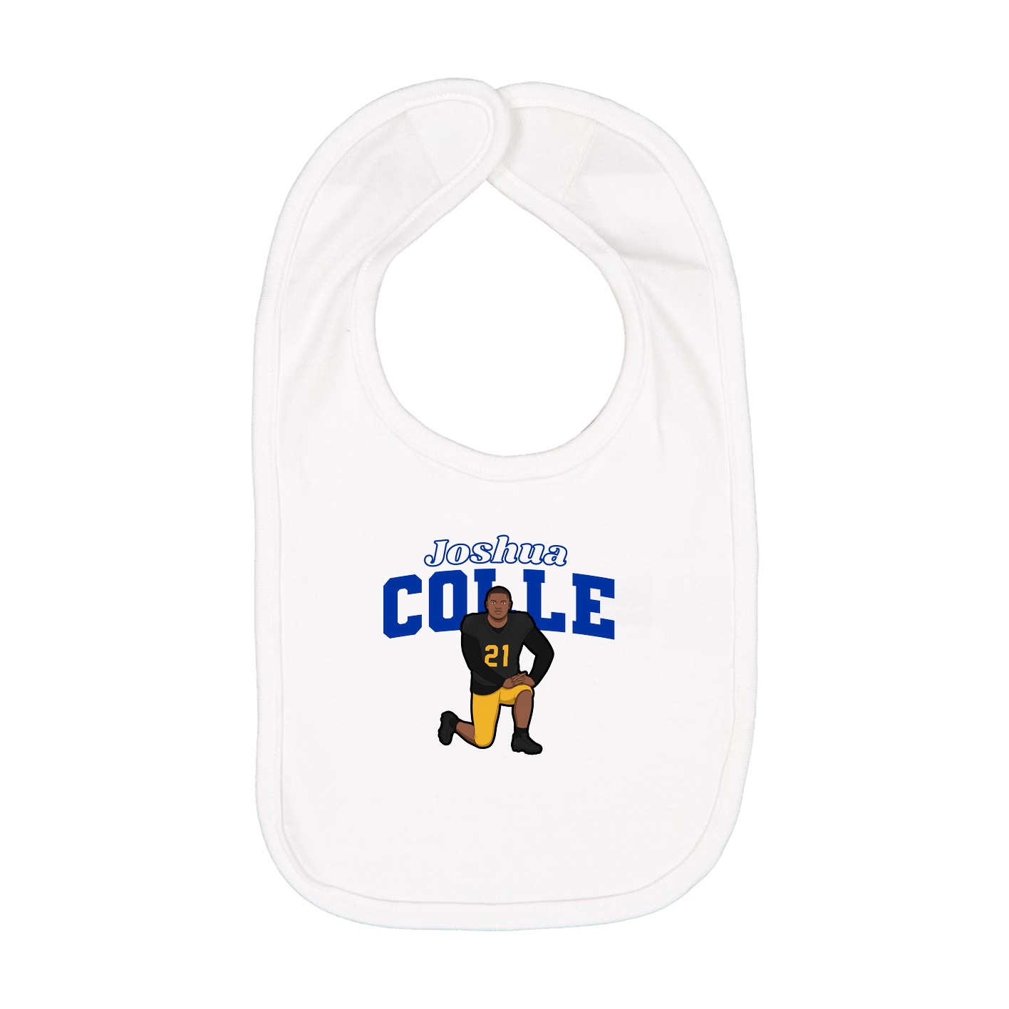Infant Bib — Name Arch in White