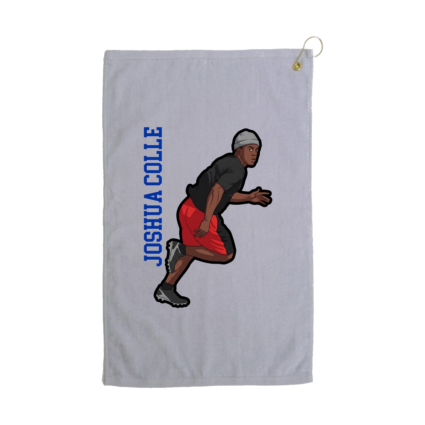 Golf Towel — Name Vertical in Grey