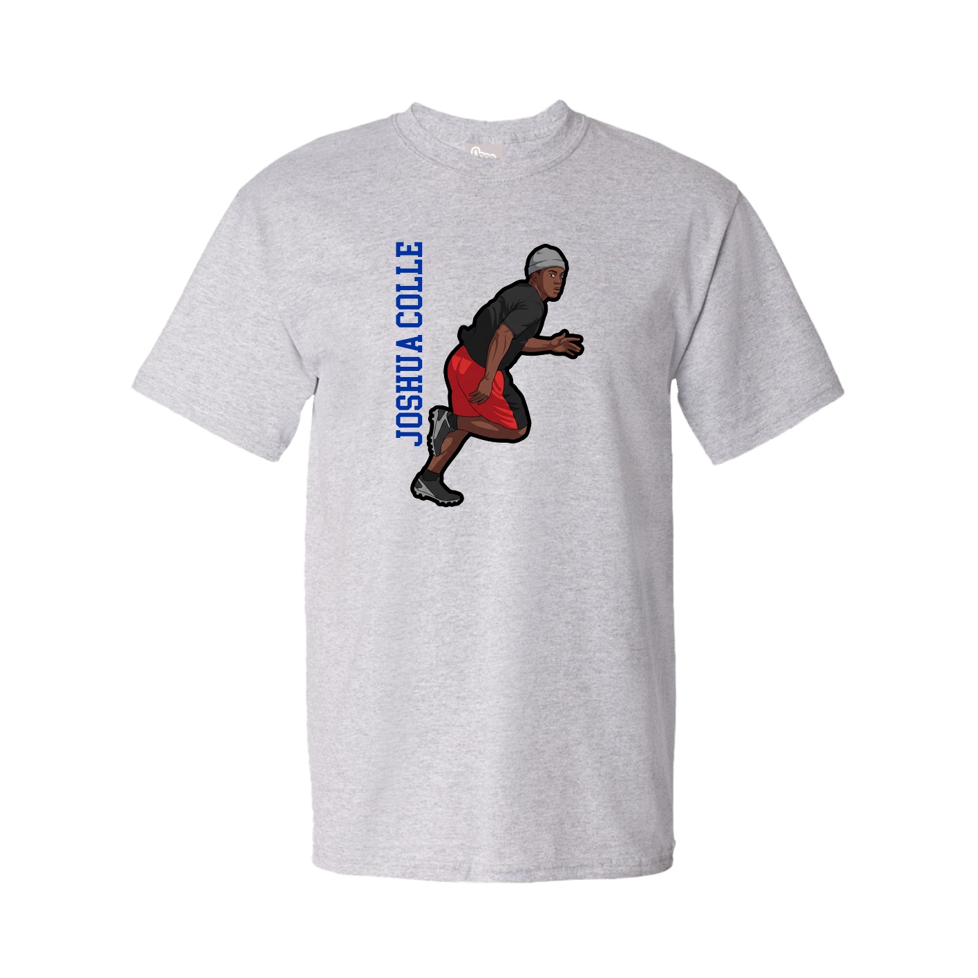 Youth Tee — Name Vertical in Grey
