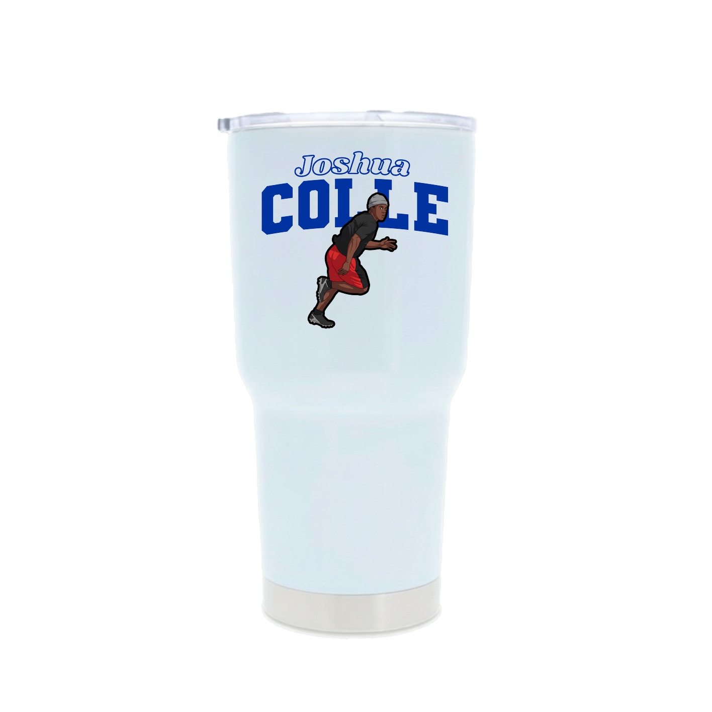 30oz Stainless Steel Tumbler — Name Arch in White