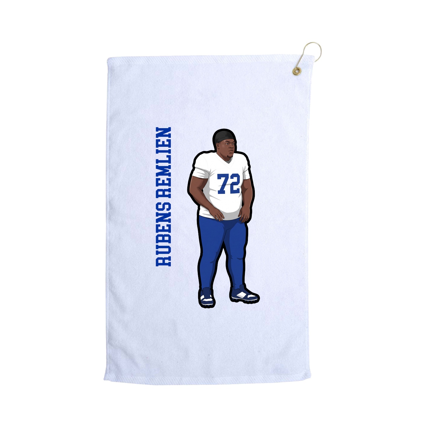 Golf Towel — Name Vertical in White