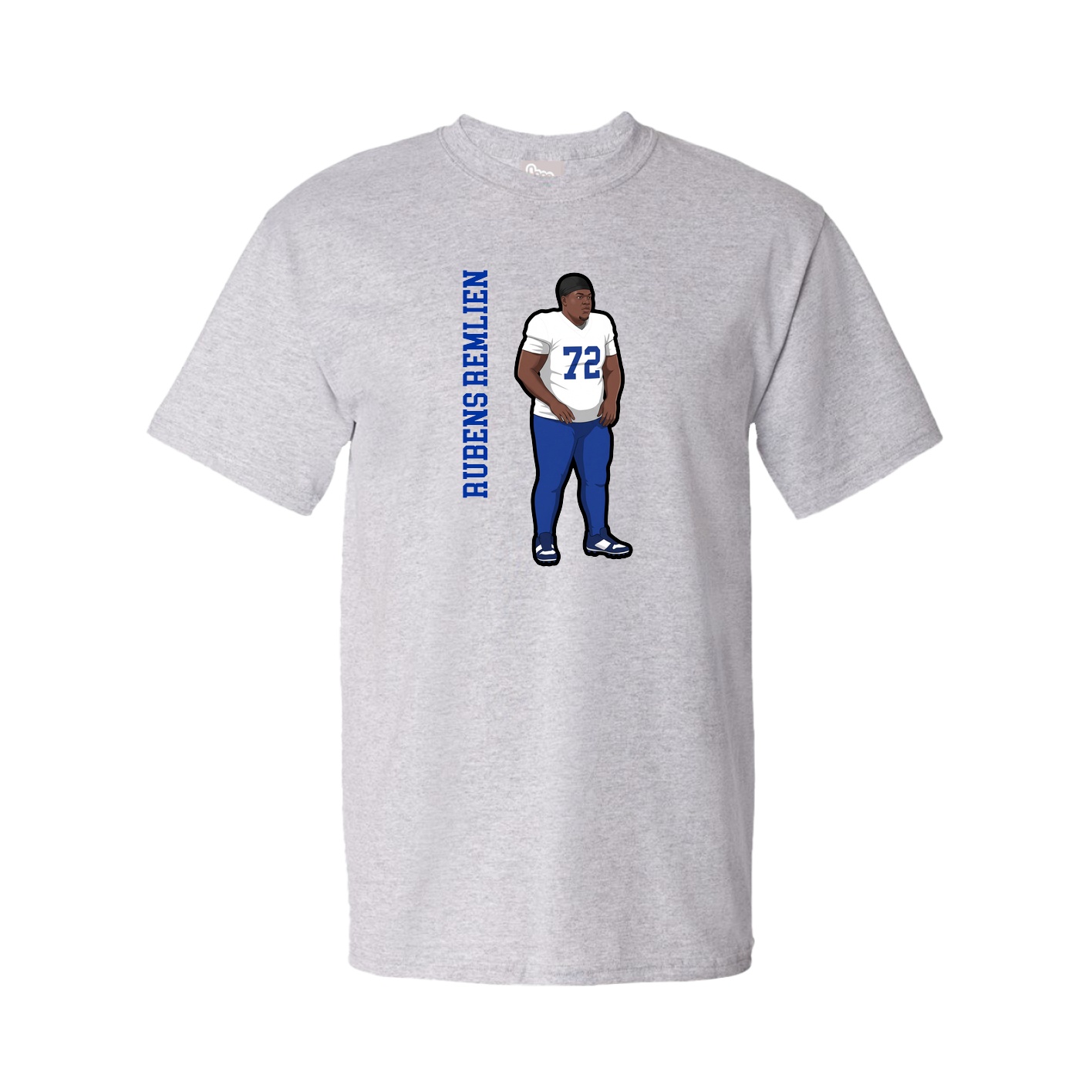 Youth Tee — Name Vertical in Grey