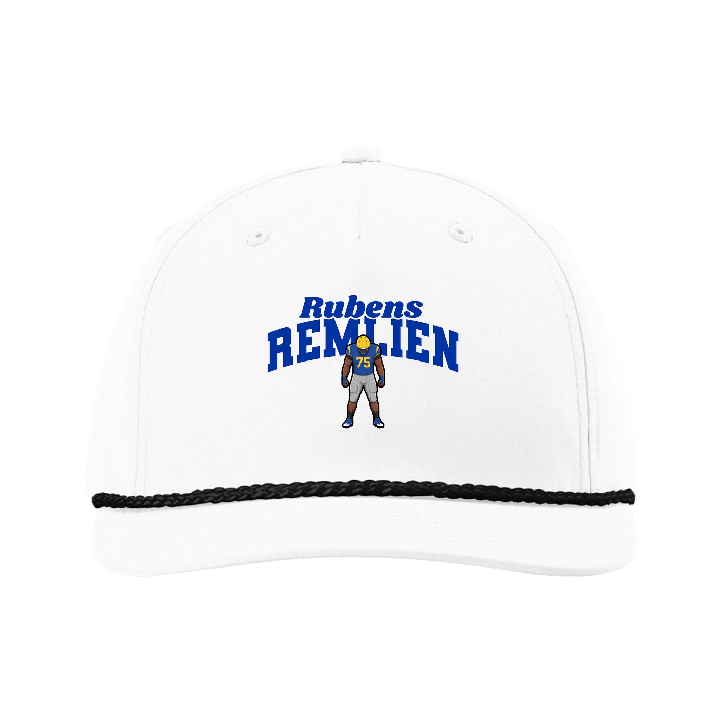 Five-Panel Classic Rope Cap — Signature Arch in White