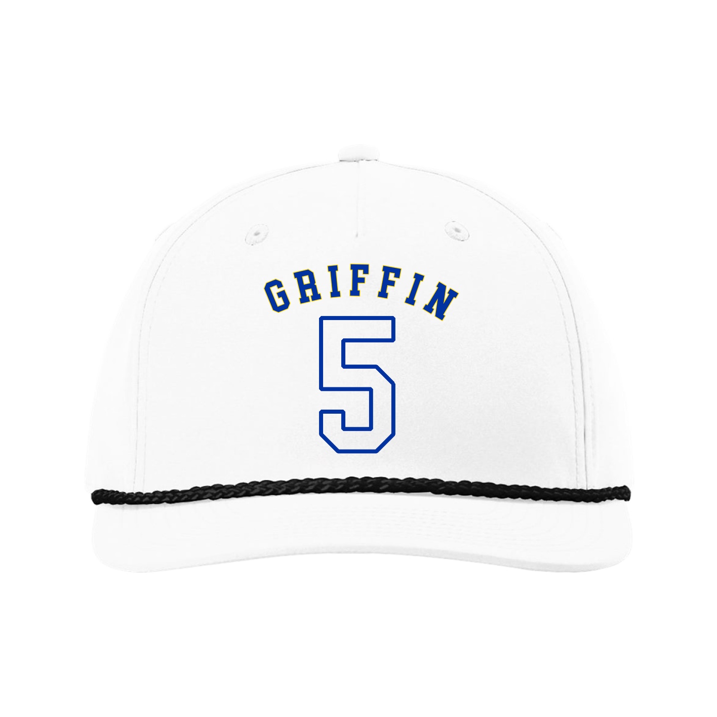 Five-Panel Classic Rope Cap — Shirsey Arch in White