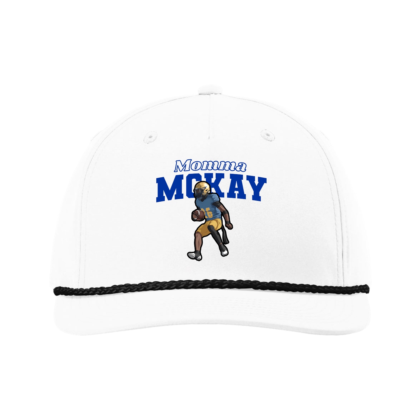 Five-Panel Classic Rope Cap — Mothers Day Block in White