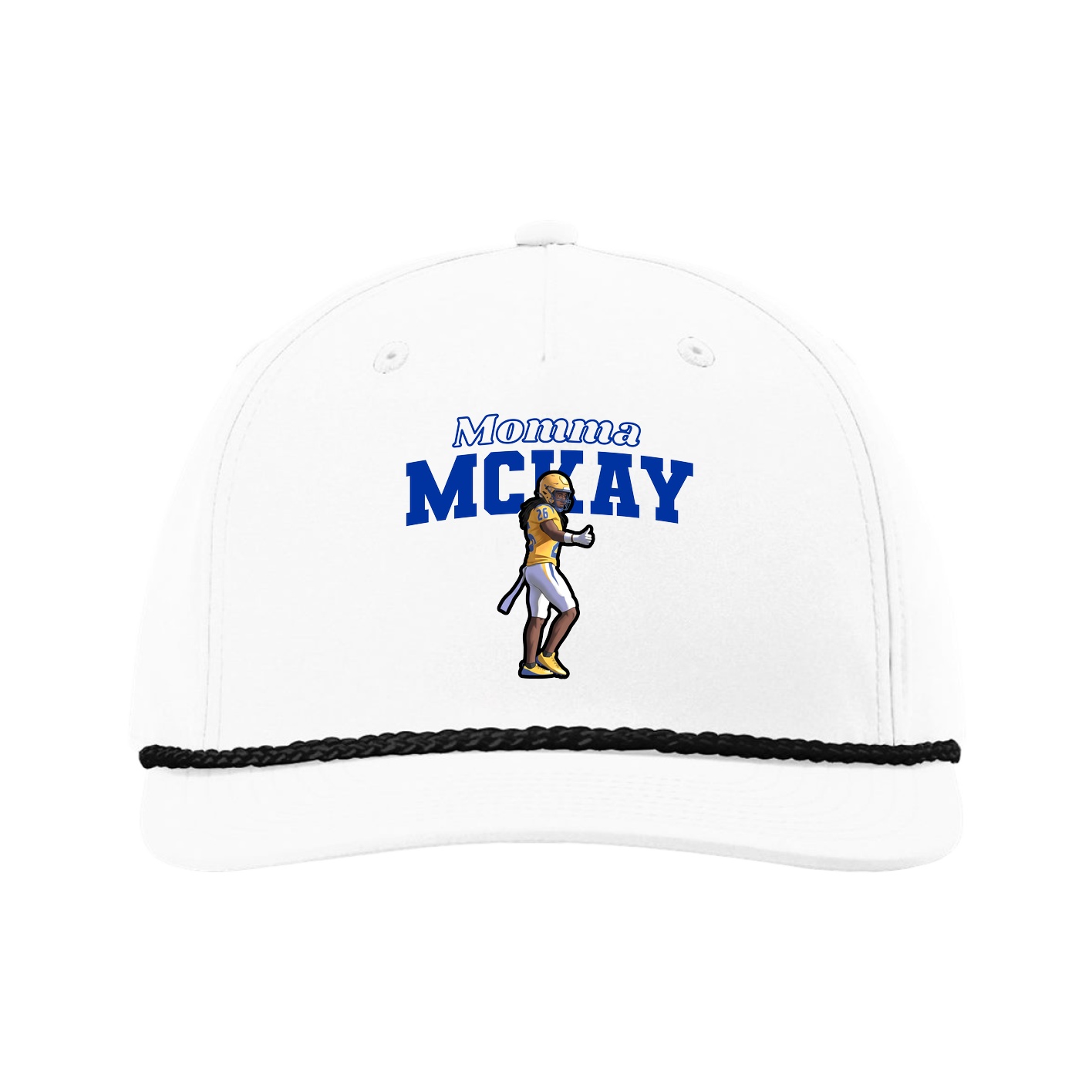 Five-Panel Classic Rope Cap — Mothers Day Block in White