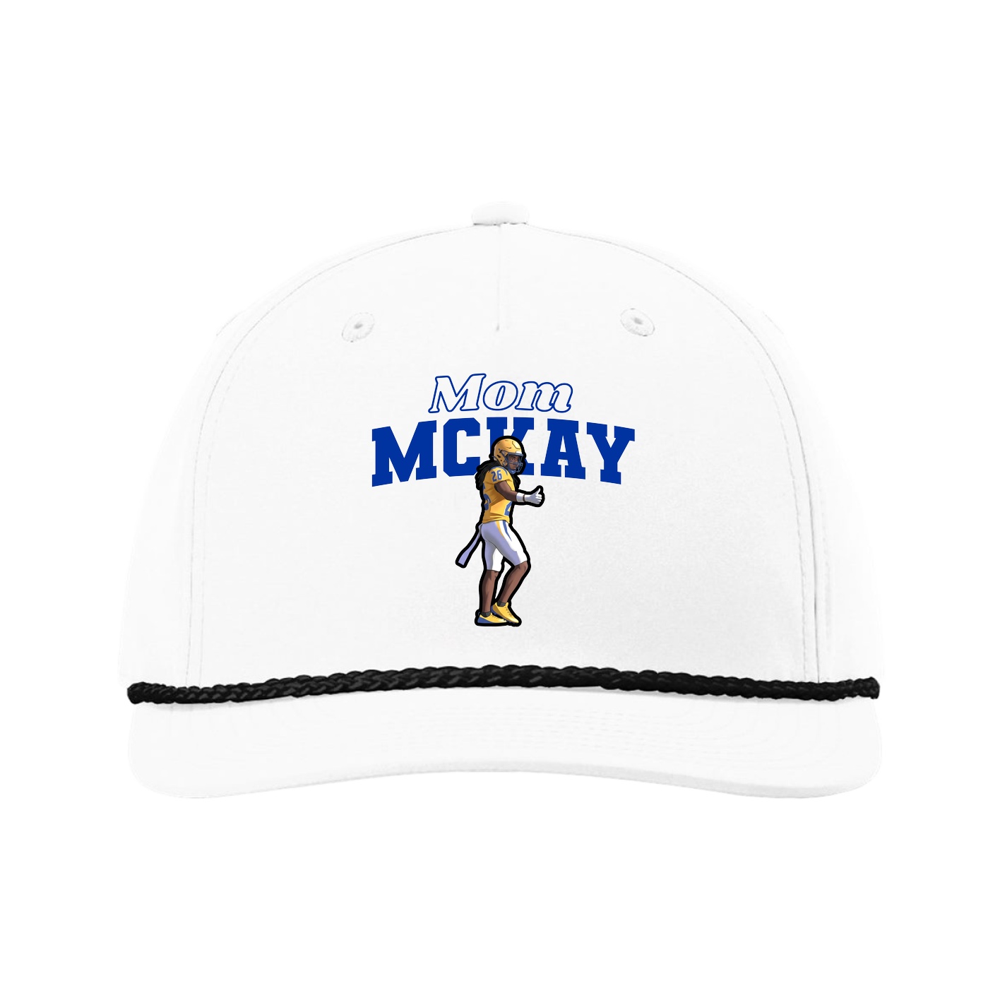 Five-Panel Classic Rope Cap — Mothers Day Block in White
