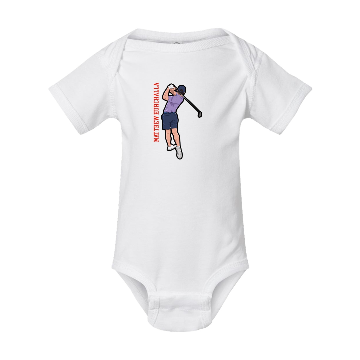 Baby Onesie — Name Vertical in White