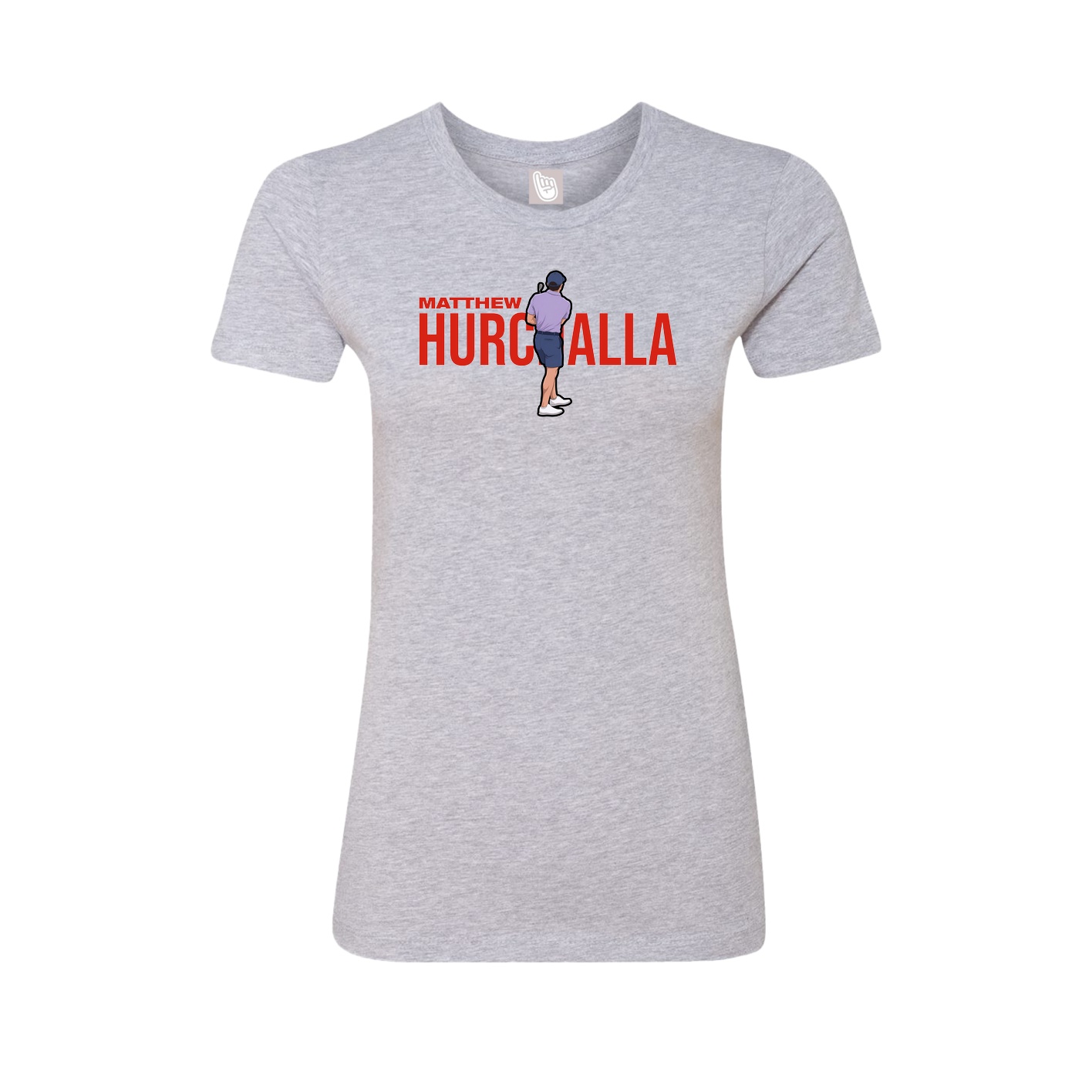 Fitted Women's Tee — Player Name in Grey