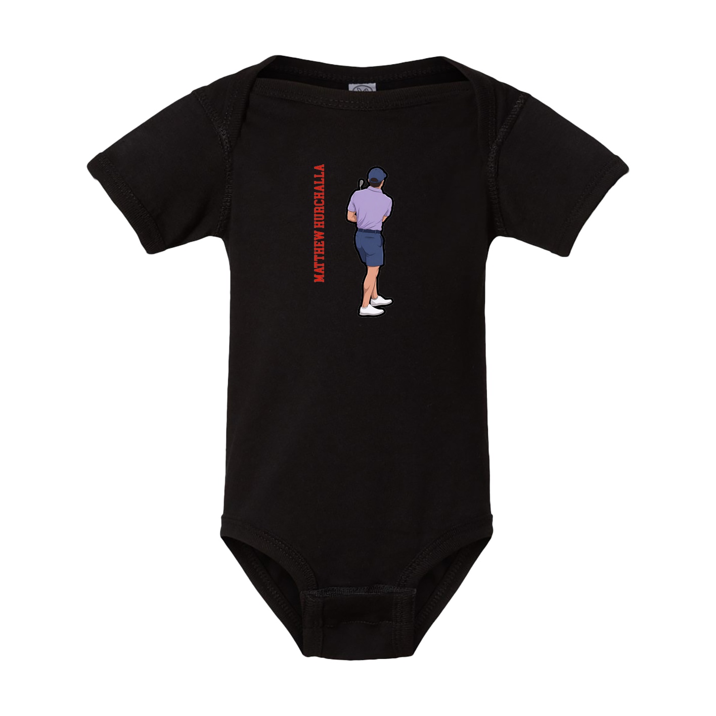 Baby Onesie — Name Vertical in Black