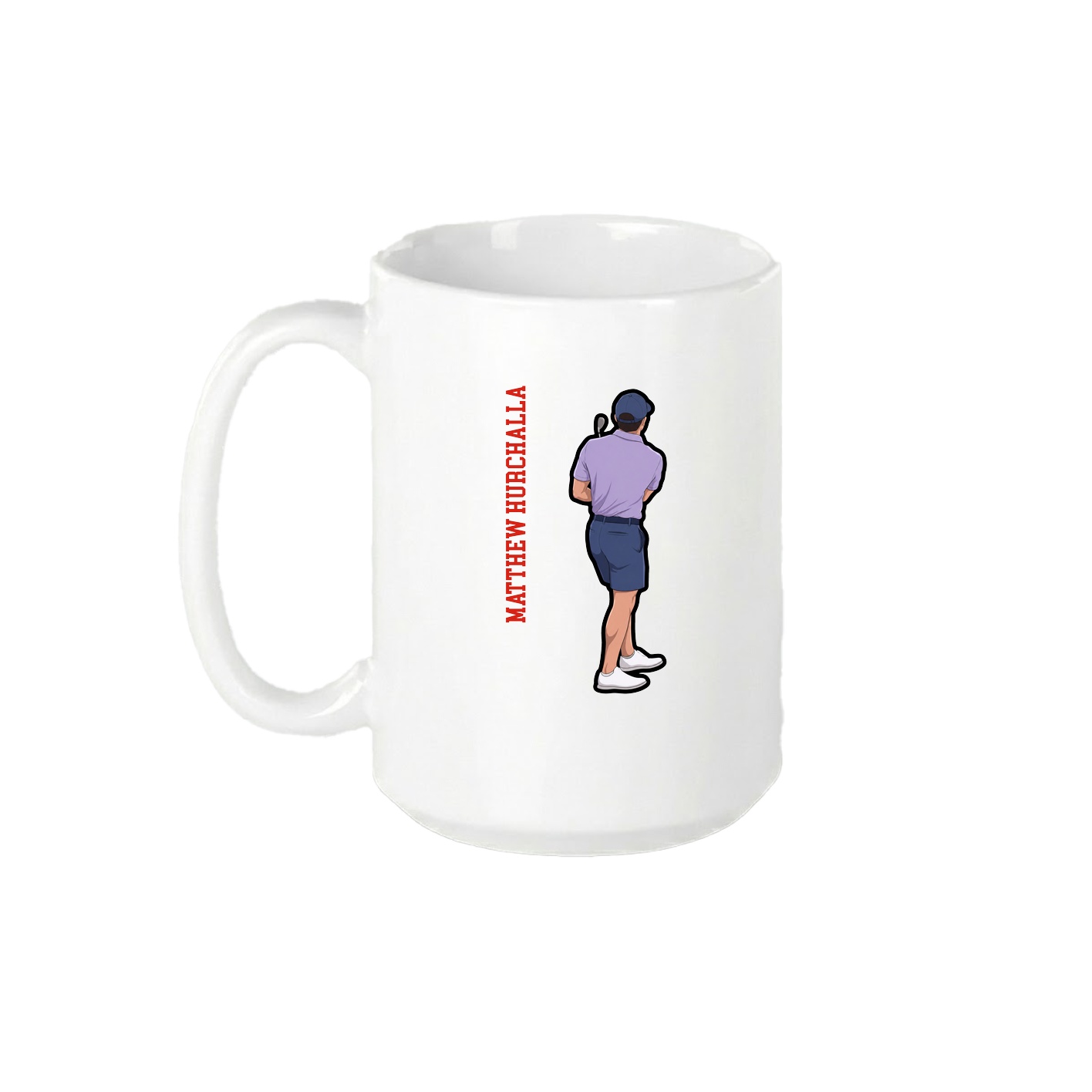 15oz Coffee Mug — Name Vertical in White