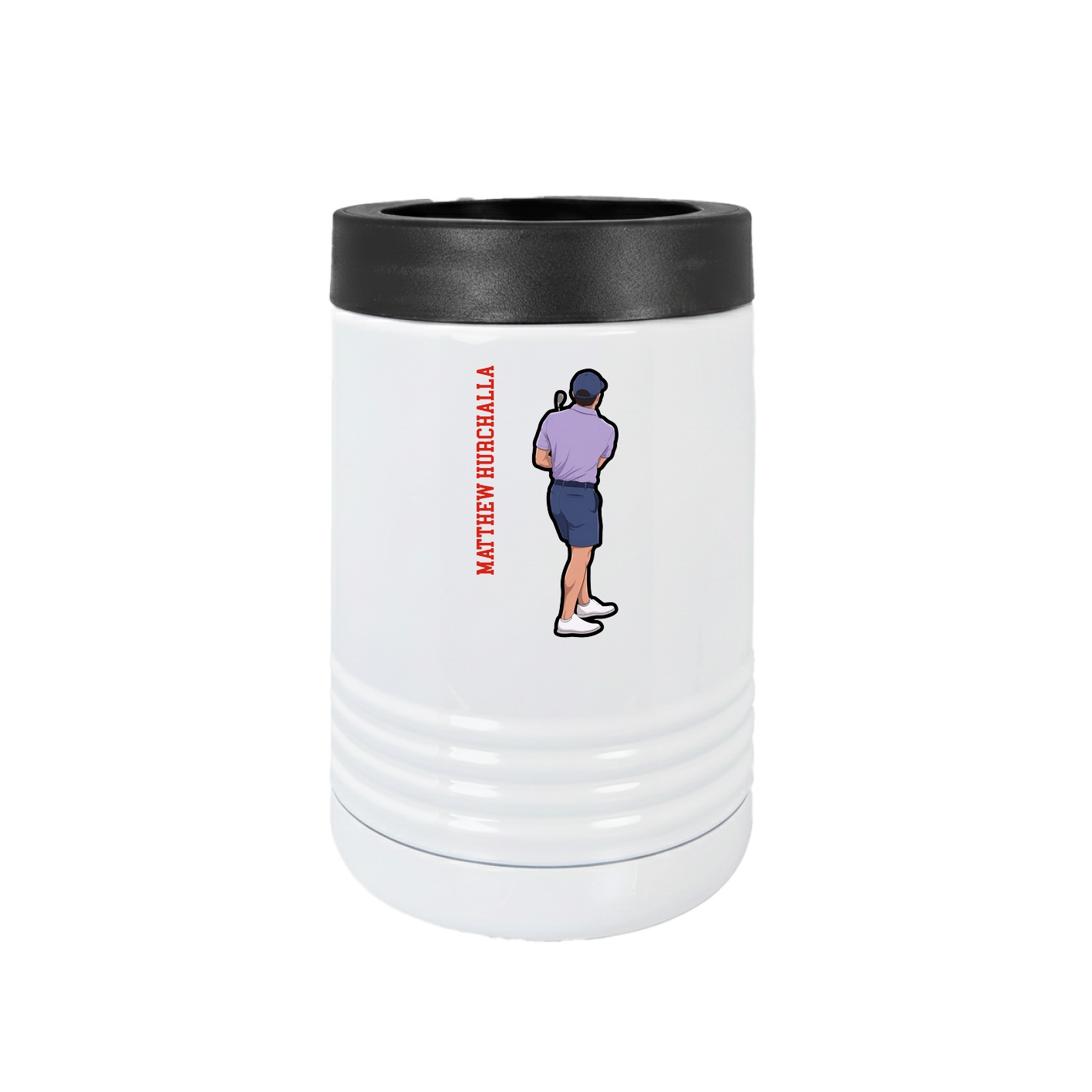 Beverage Holder — Name Vertical in White