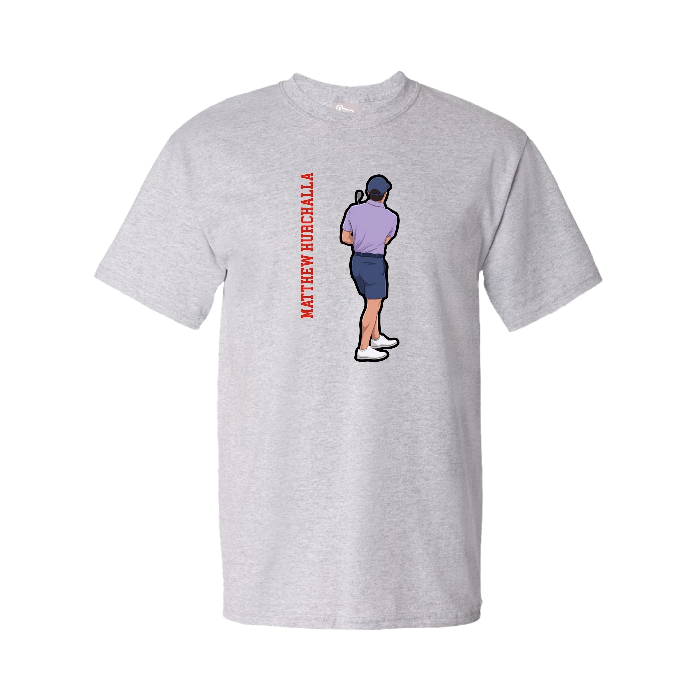 Tee — Name Vertical in Grey