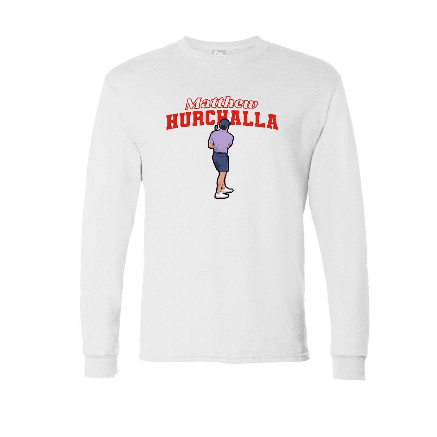 Long Sleeve Tee — Name Arch in White