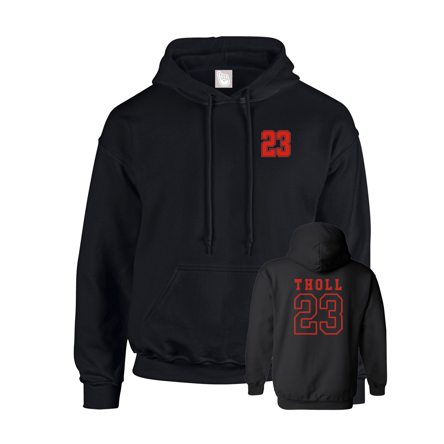 Youth Hoodie — Chest Back in Black