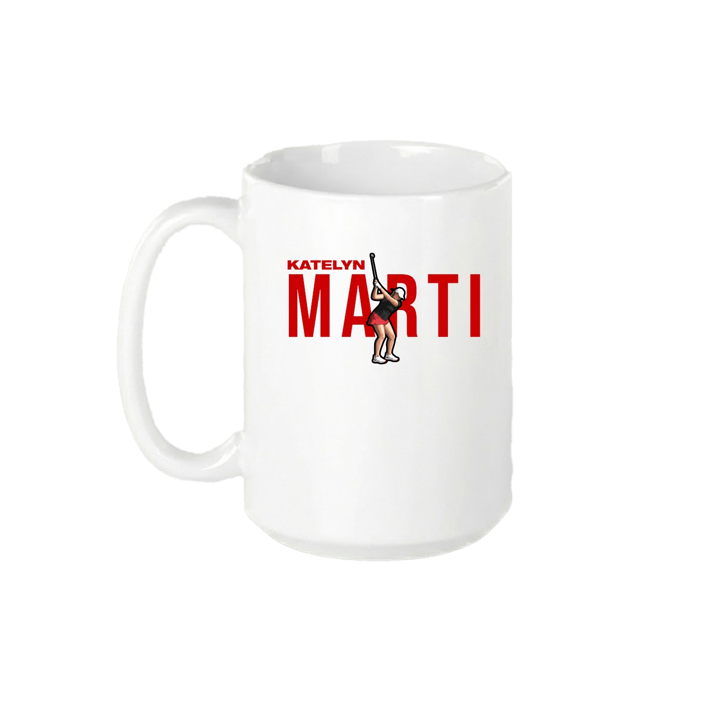 15oz Coffee Mug — Player Name in White