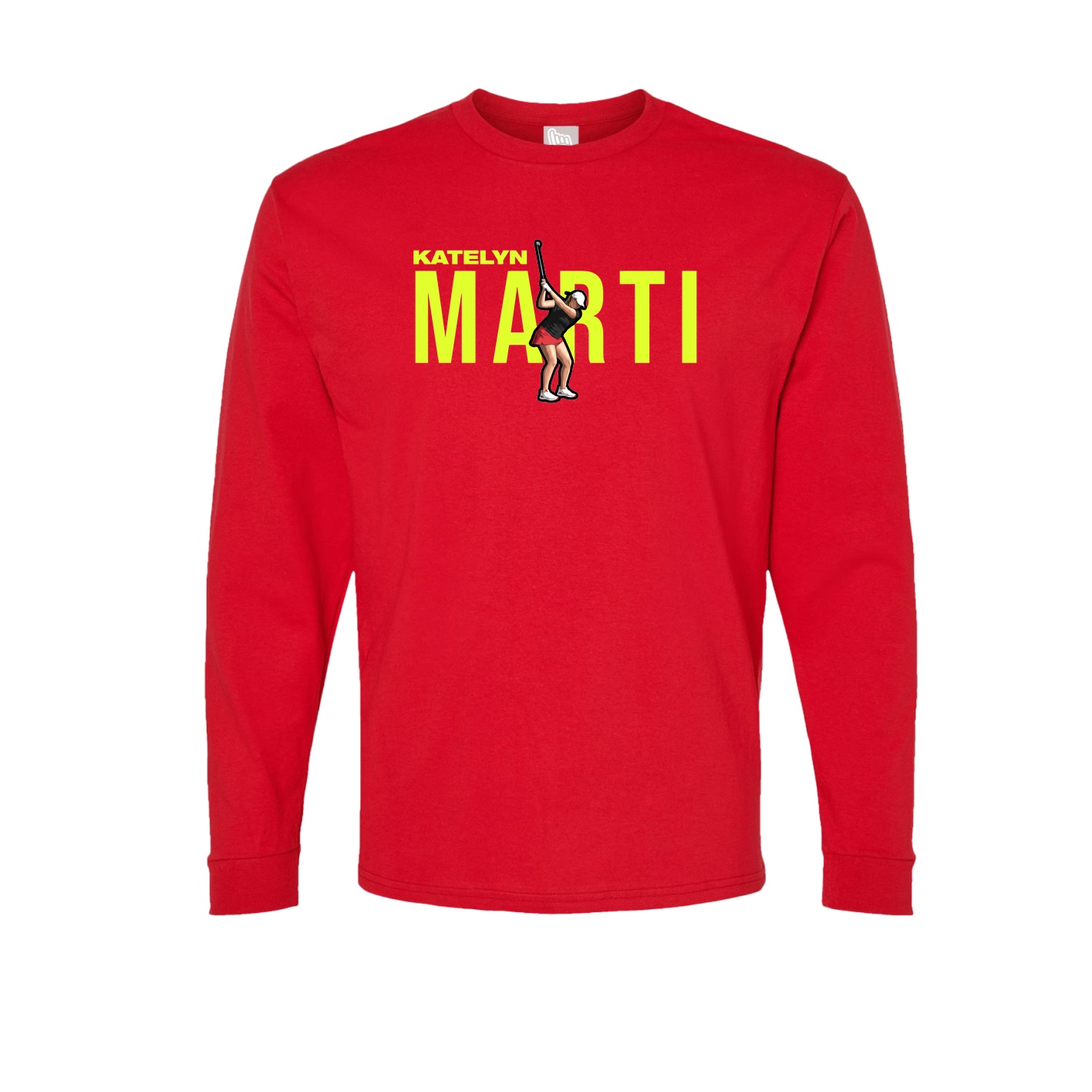 Long Sleeve Tee — Player Name in Red