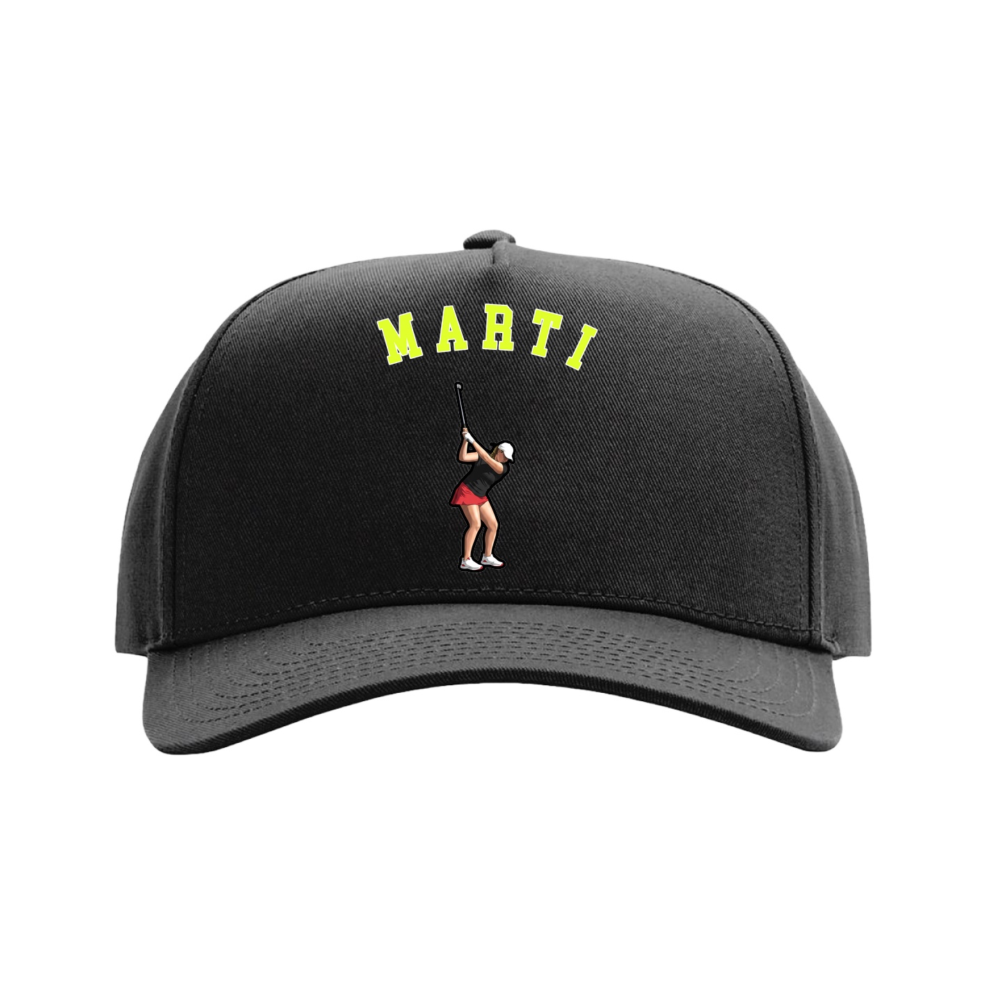 Full Fabric Five-Panel Champ Cap — Shirsey Arch in Black