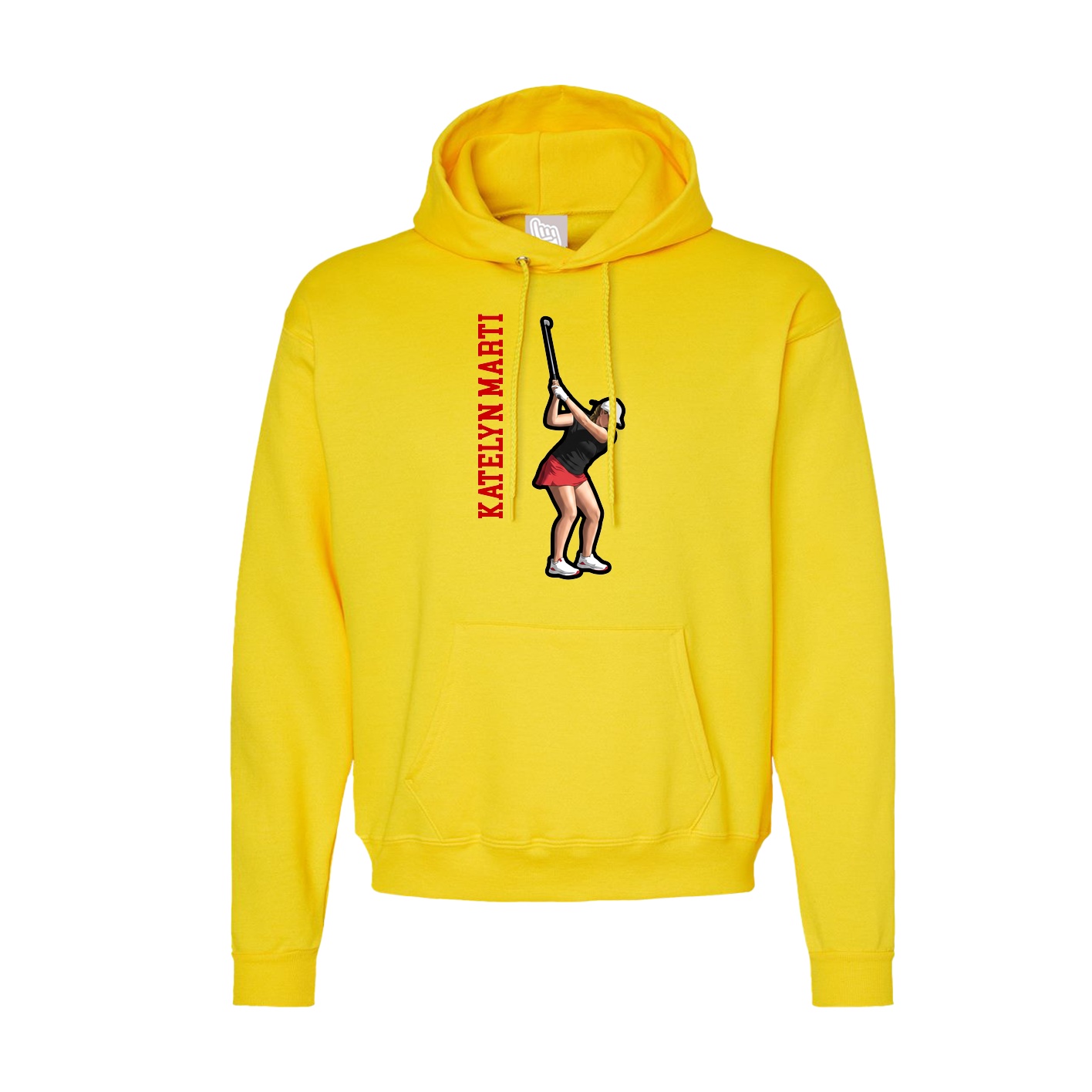Hoodie — Name Vertical in Yellow