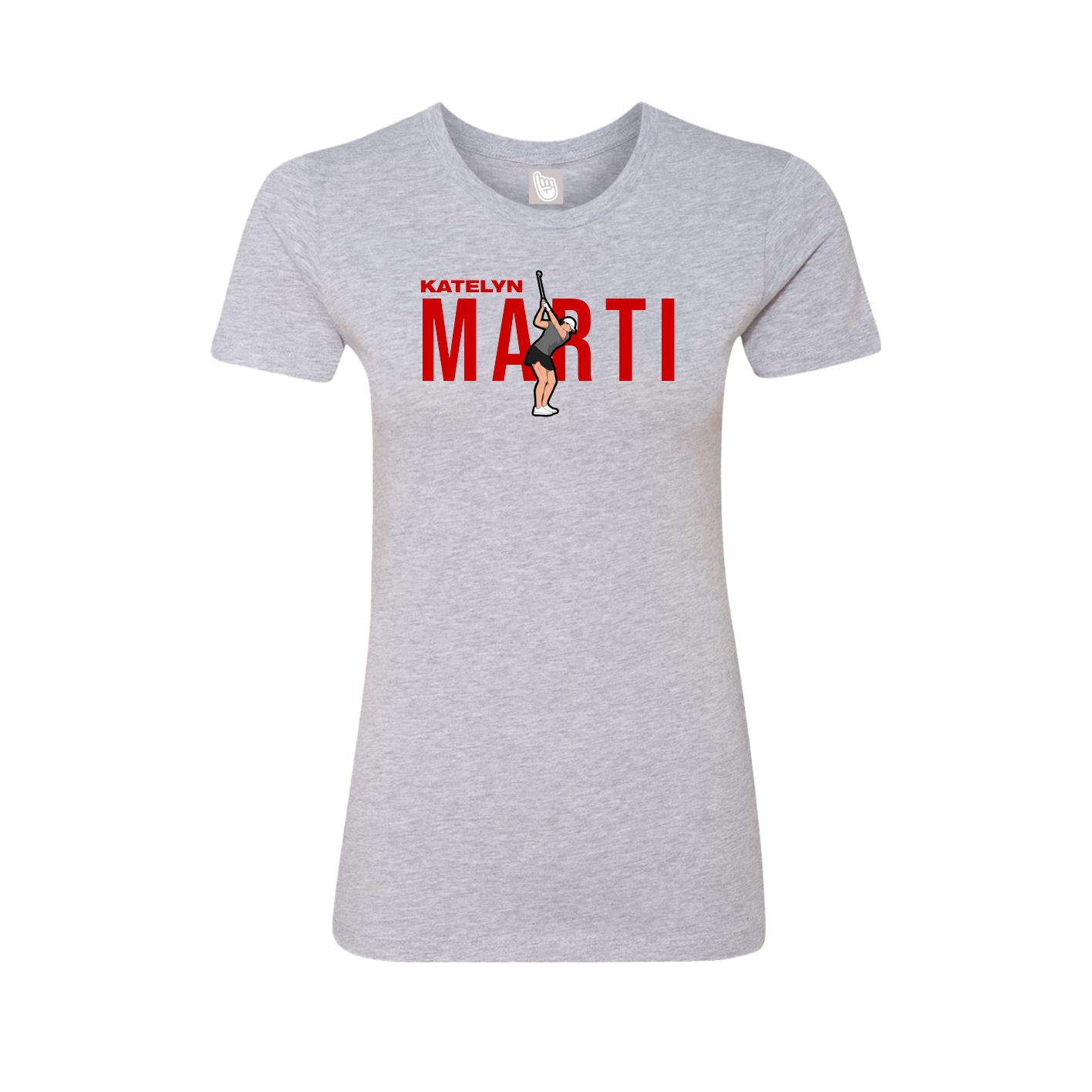Fitted Women's Tee — Player Name in Grey