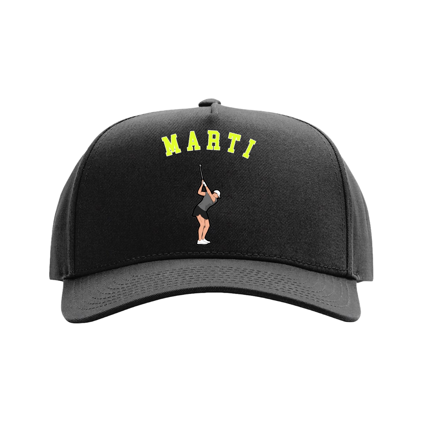 Full Fabric Five-Panel Champ Cap — Shirsey Arch in Black