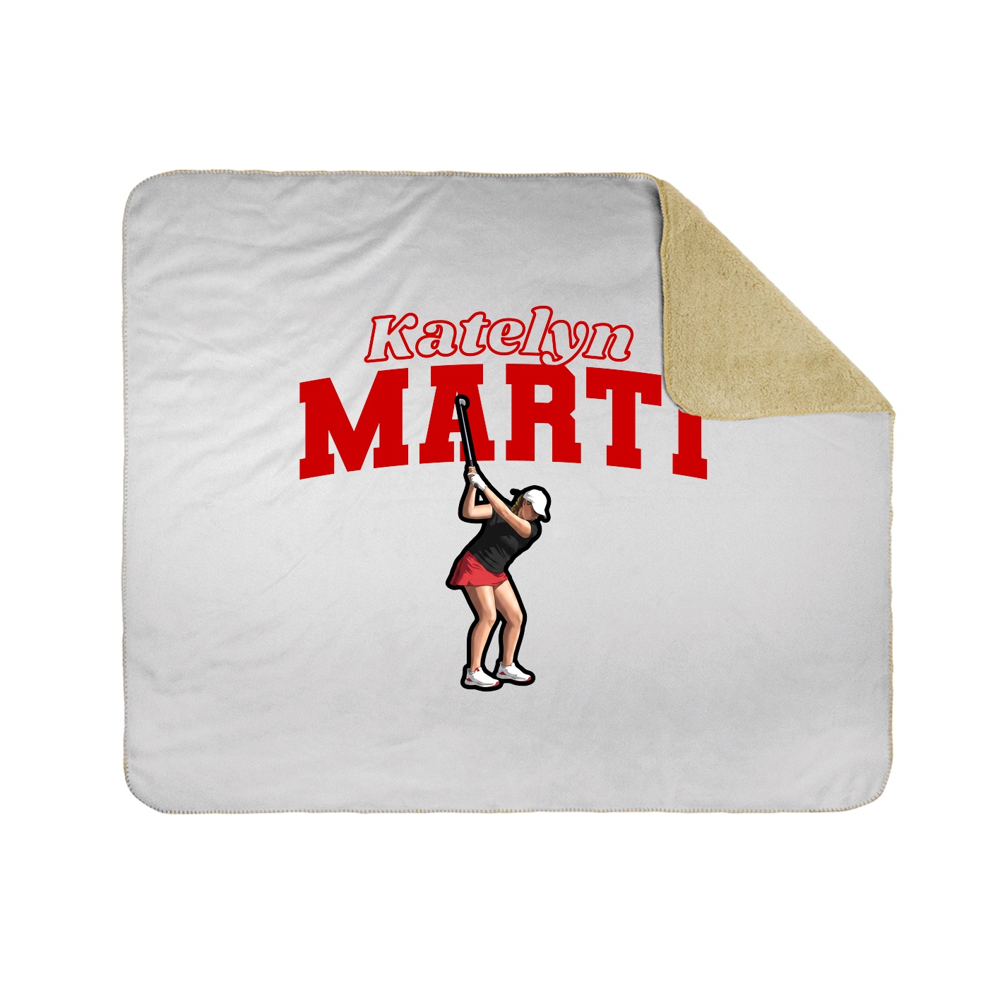 Throw Blanket — Name Arch in White