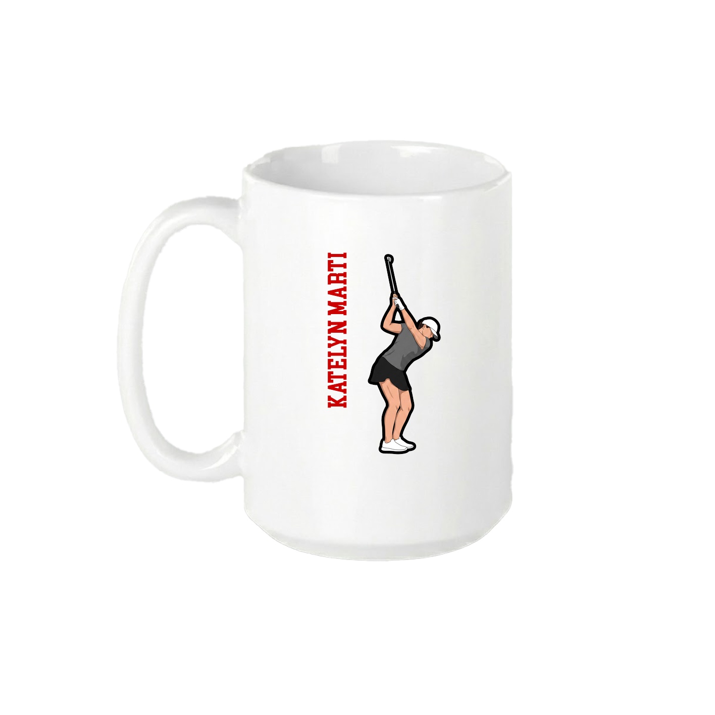 15oz Coffee Mug — Name Vertical in White
