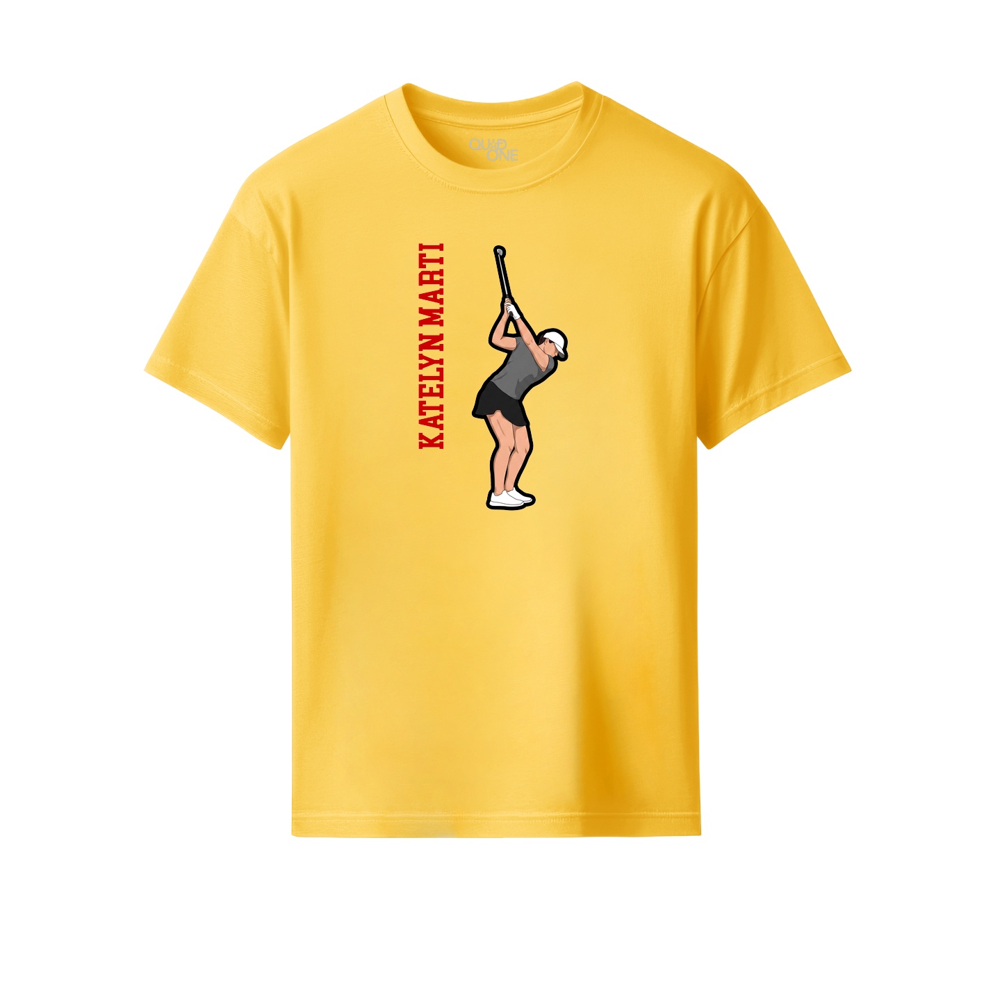 Youth Tee — Name Vertical in Yellow