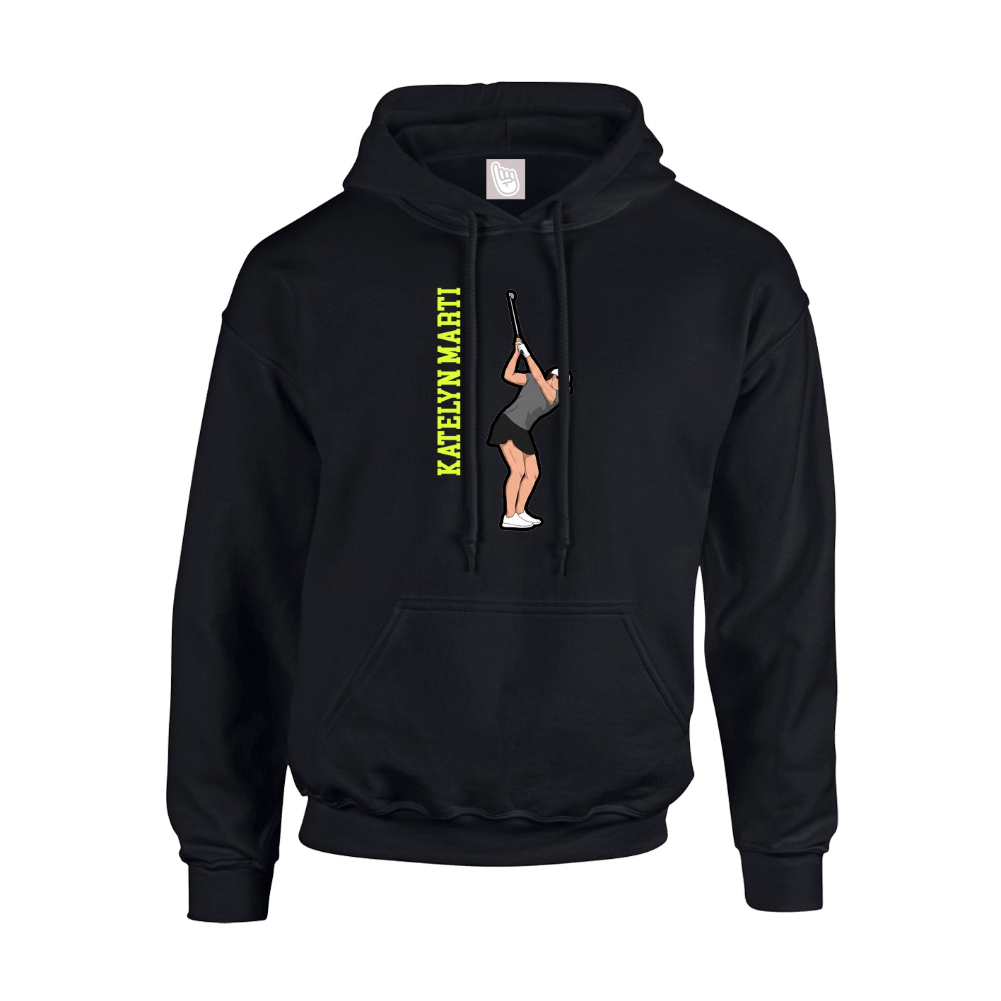 Hoodie — Name Vertical in Black